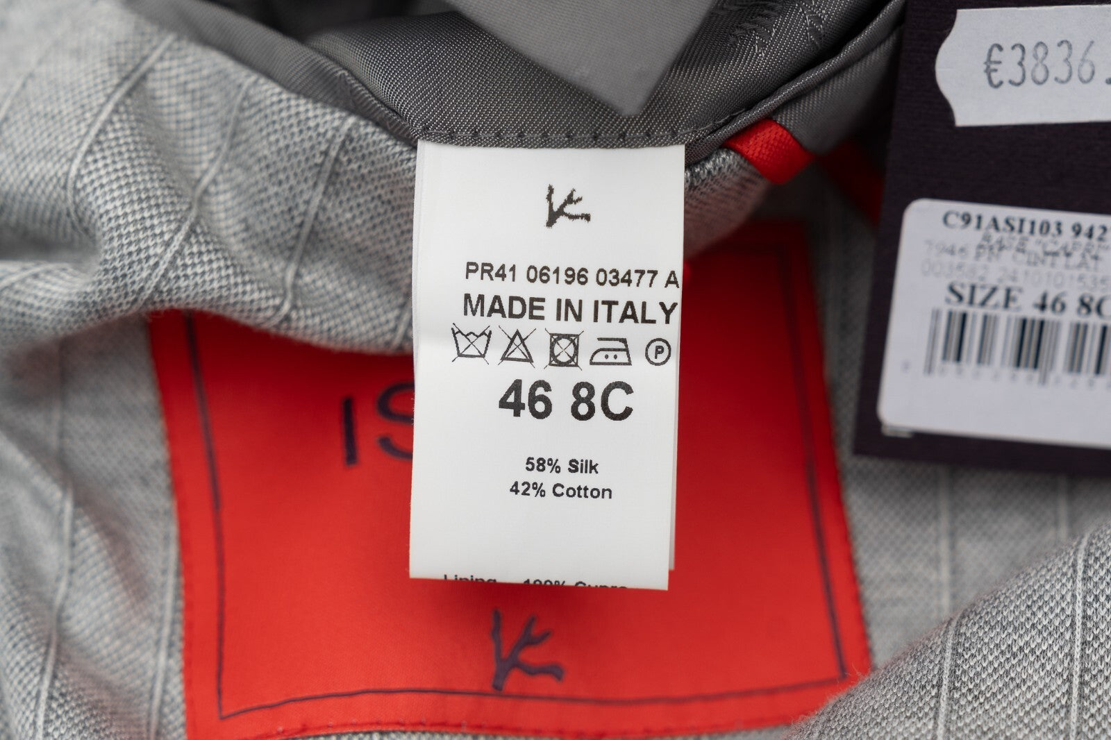 $5200 ISAIA "Capri" Gray Comfort Suit Jersey Cotton & Silk 36 US / 46 EU 8C