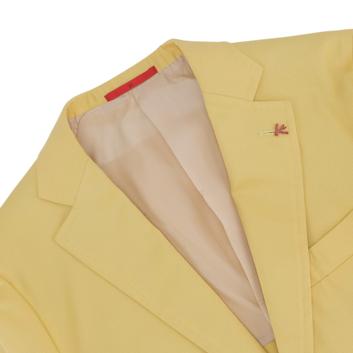 $5100 ISAIA NAPOLI "Capri" Yellow Hand-Sewn Suit Cotton 36 US / 46 EU 8R