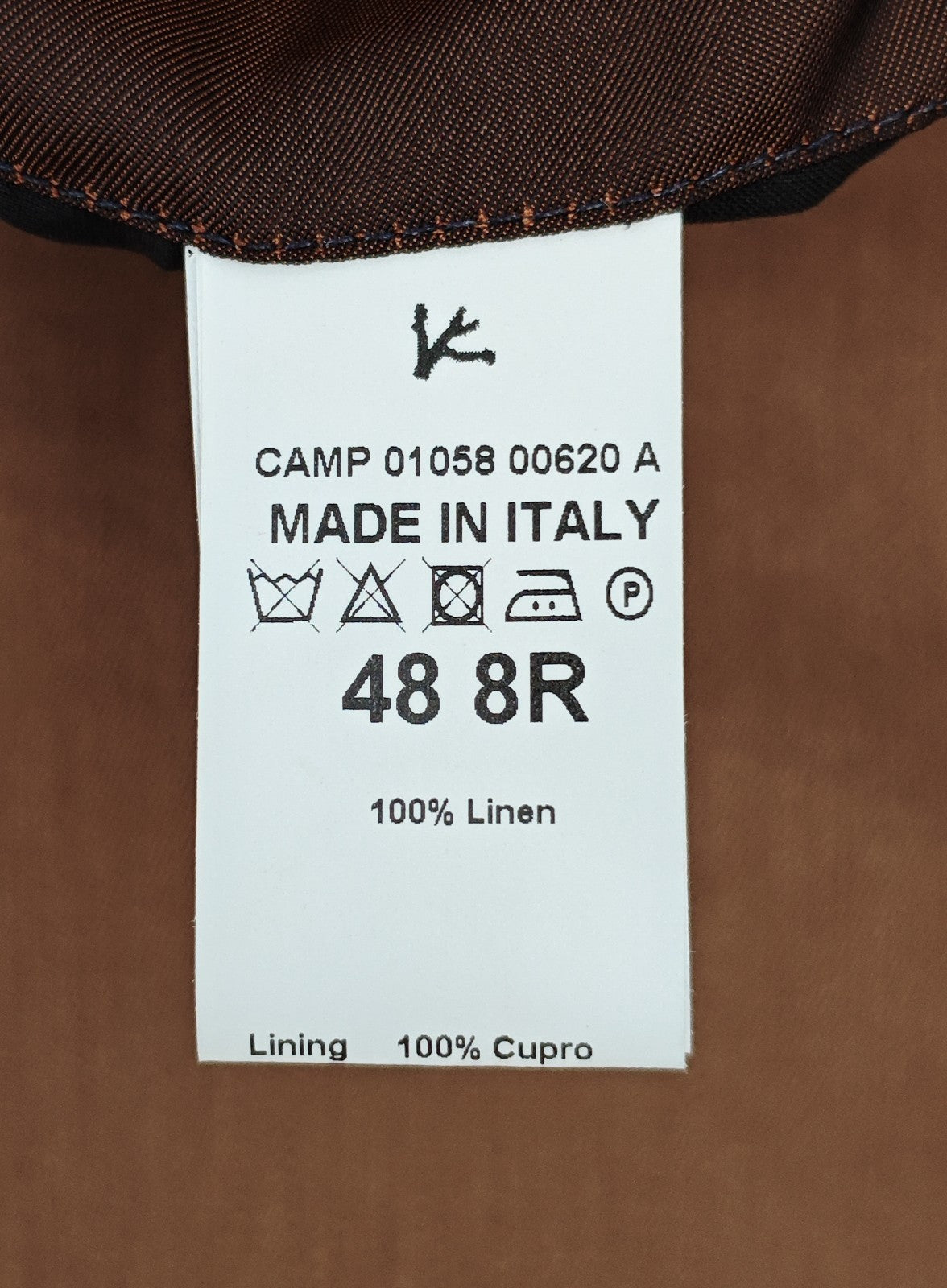 $8395 ISAIA "Domenico" Brown Double Breasted Suit 100% Linen 38 US / 48 EU 8R