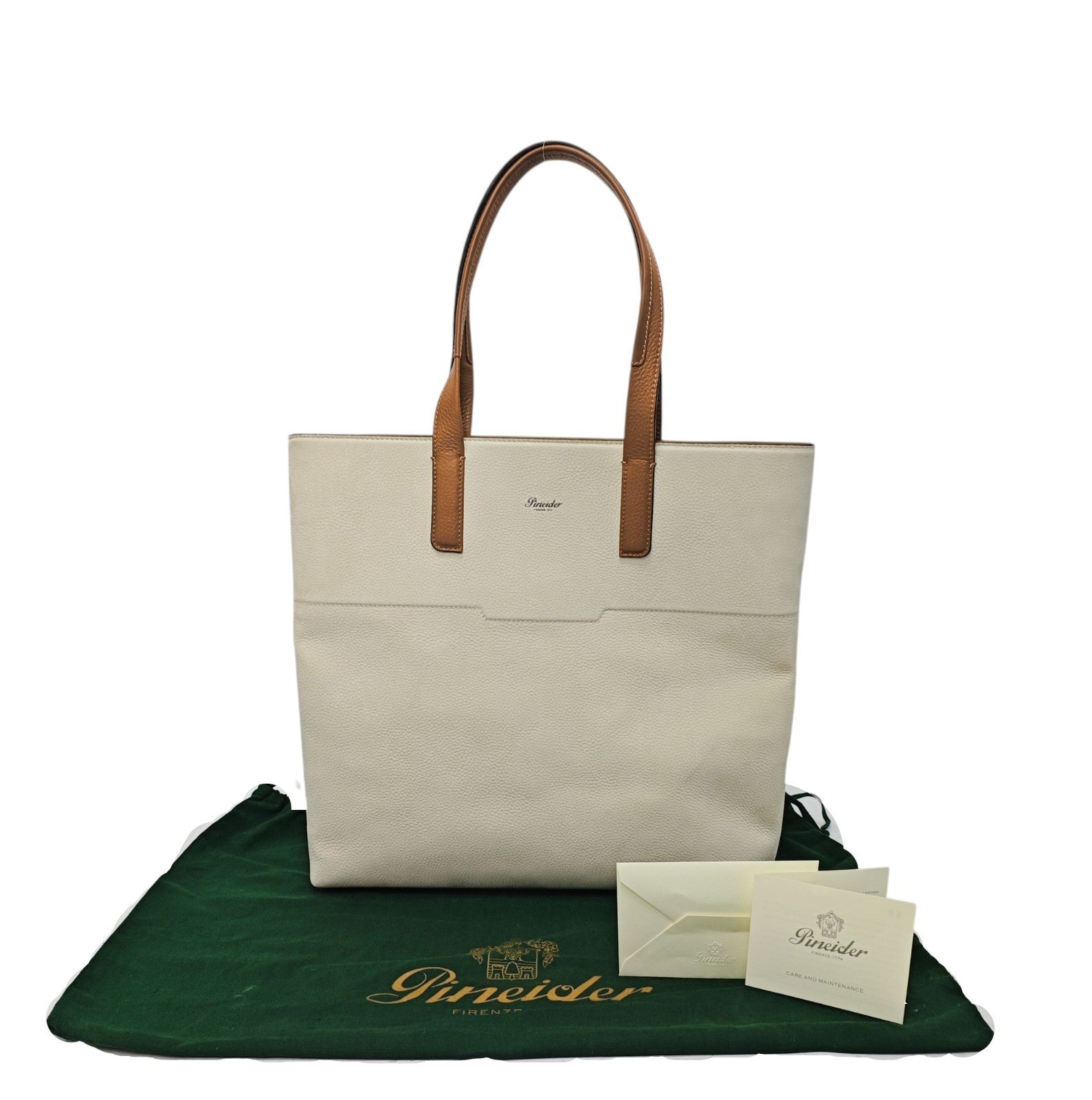 1420$ PINEIDER FIRENZE 1774 Handbag Tote Bag Work Nubuk Calf Sand