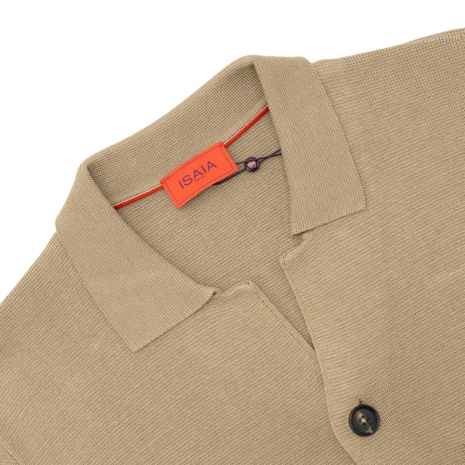 2850$ ISAIA NAPOLI Beige Knitted Overshirt Jacket 100% Silk Size M