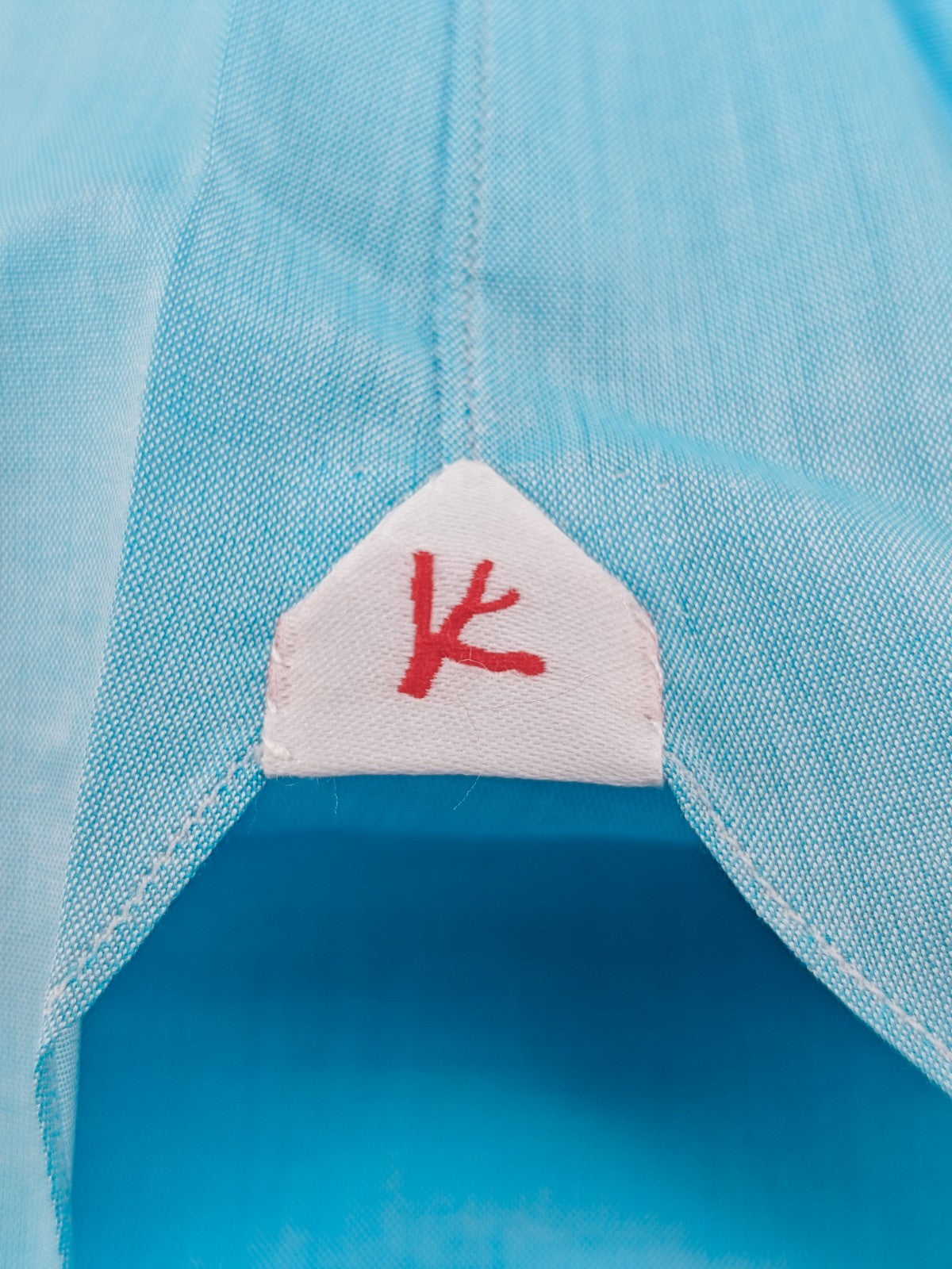 750$ ISAIA "Mix" Dress Shirt Sky Blue Solid Lightwheight Cotton 16 - 41