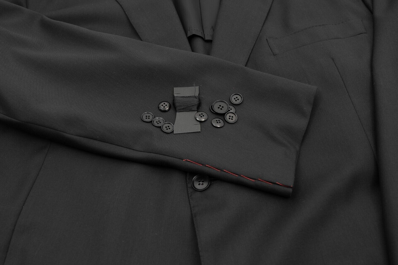 $5900 ISAIA "Made to Measure" Aquaspider Black Suit Wool 54 US / 64 EU