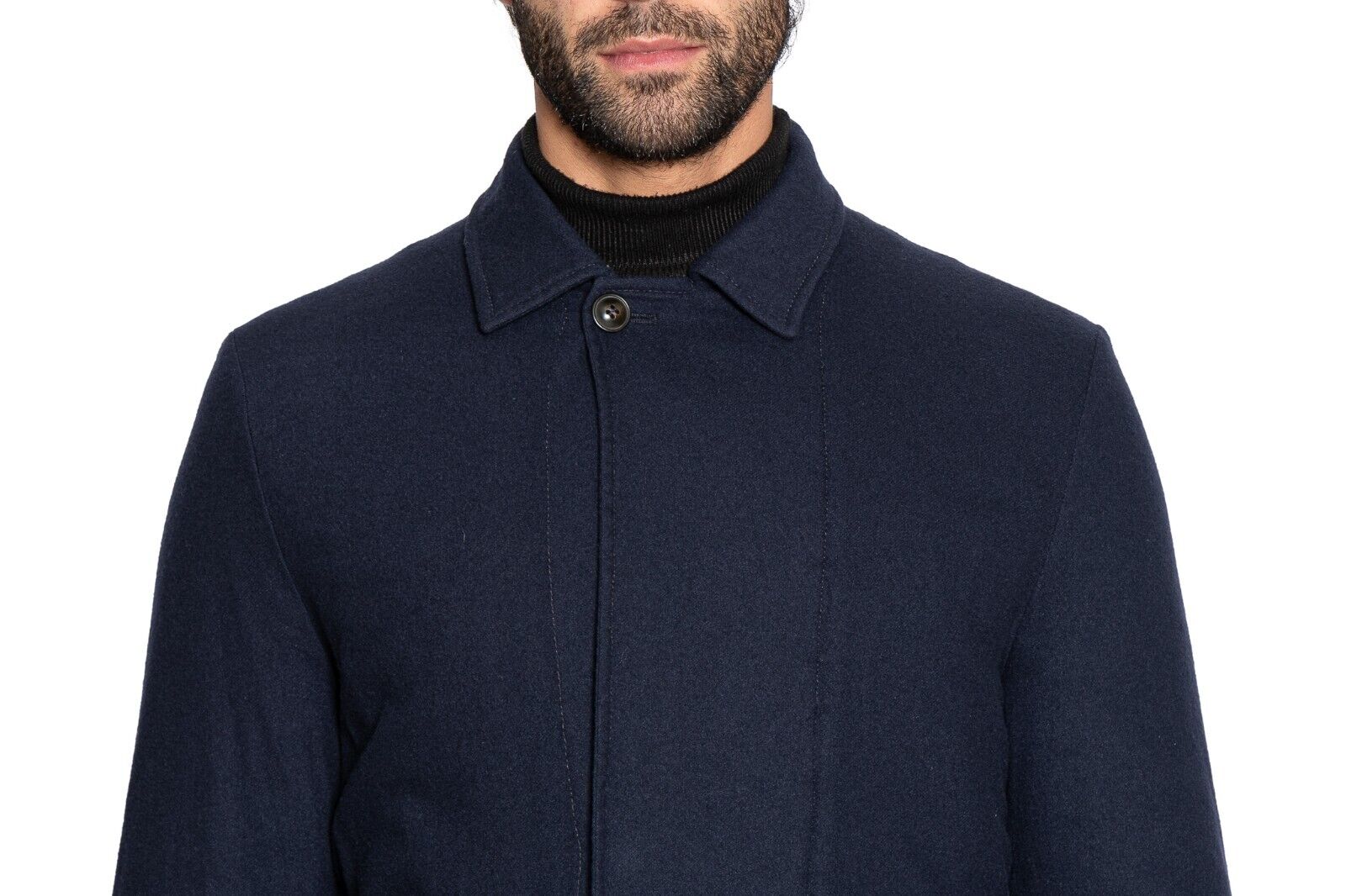 $980 MI.DA TOKYO-FIRENZE Trench Coat Cashmere Blu Filled in Cashmere 38 US 48 EU