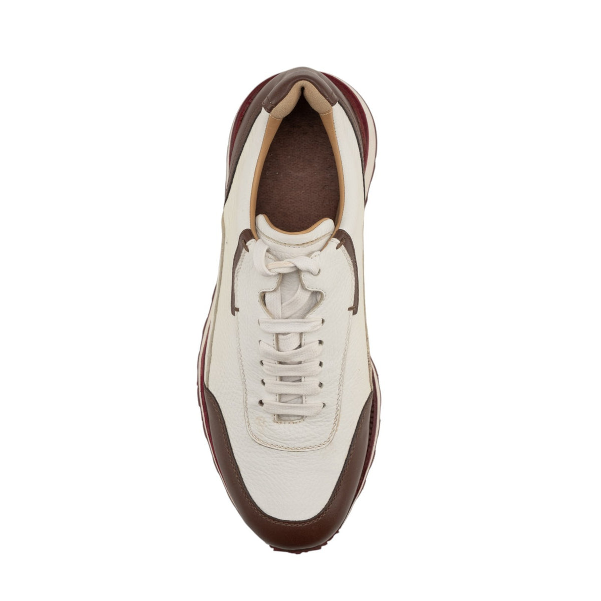 1200$ TESTONI "Piuma" Moena Sneaker Shoes Deer Calf Brown 8 UK / 9 US / 42 IT