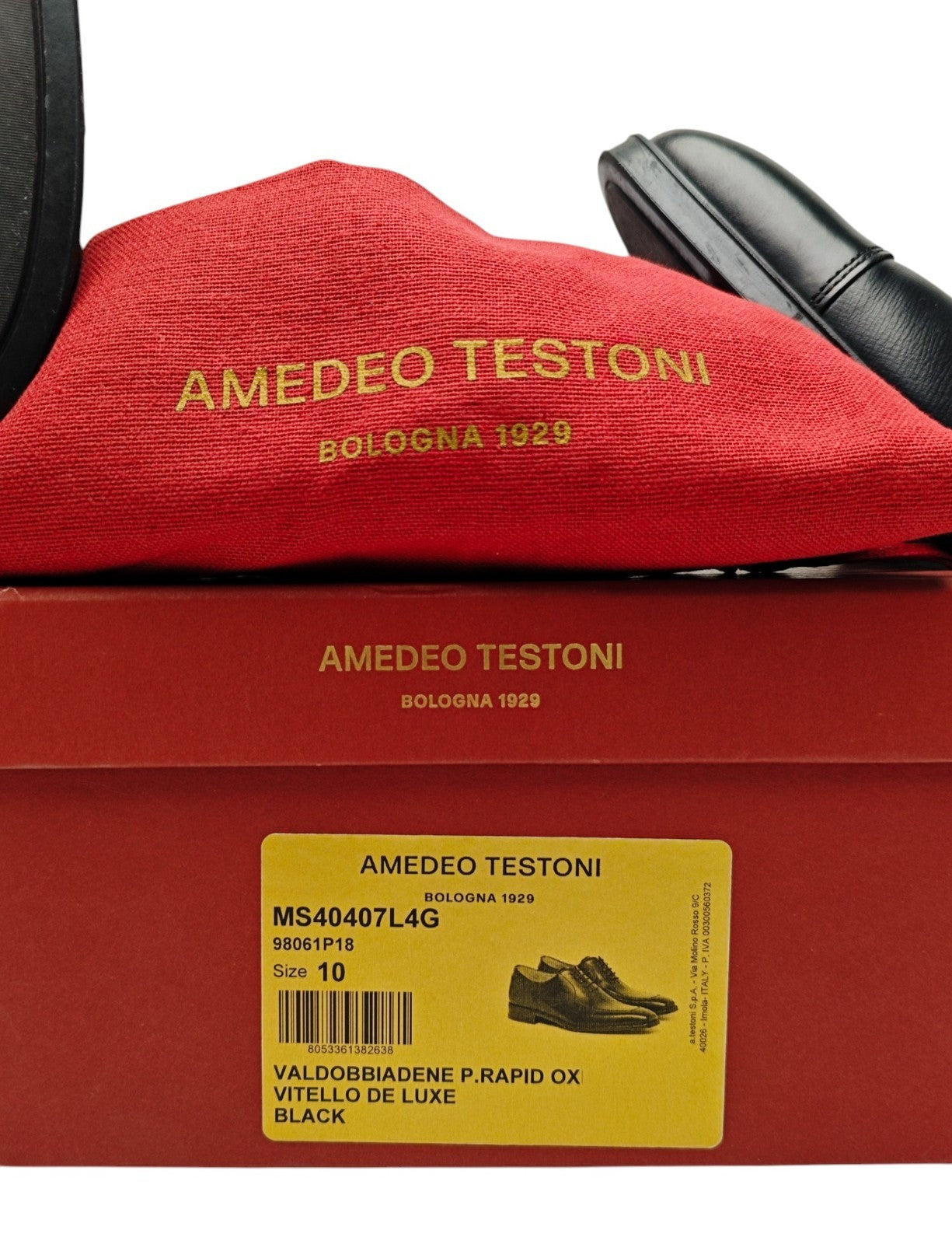1450$ TESTONI "Valdobbiadene" Derby Shoes Black Lux Calf 10 UK / 11 US / 44 IT