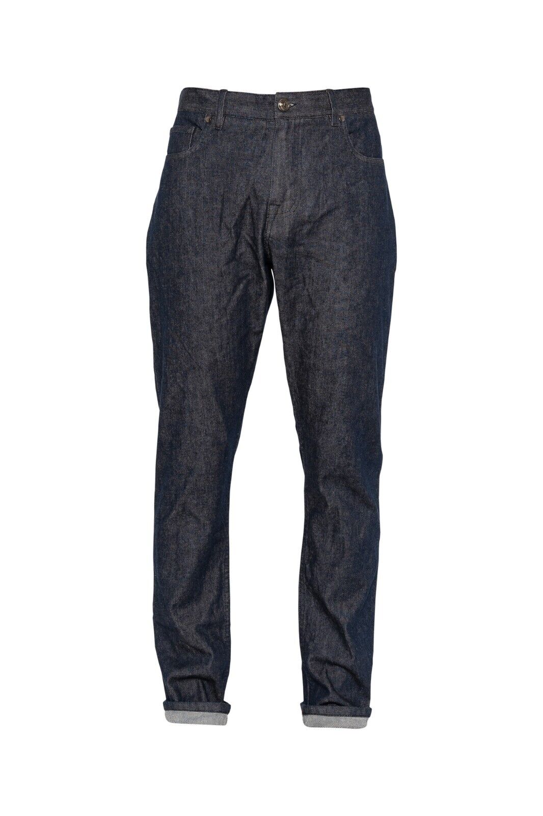 690$ ISAIA NAPOLI Dark Blue Dry Denim Jeans Trousers Pant Cotton 34 US / 50 EU