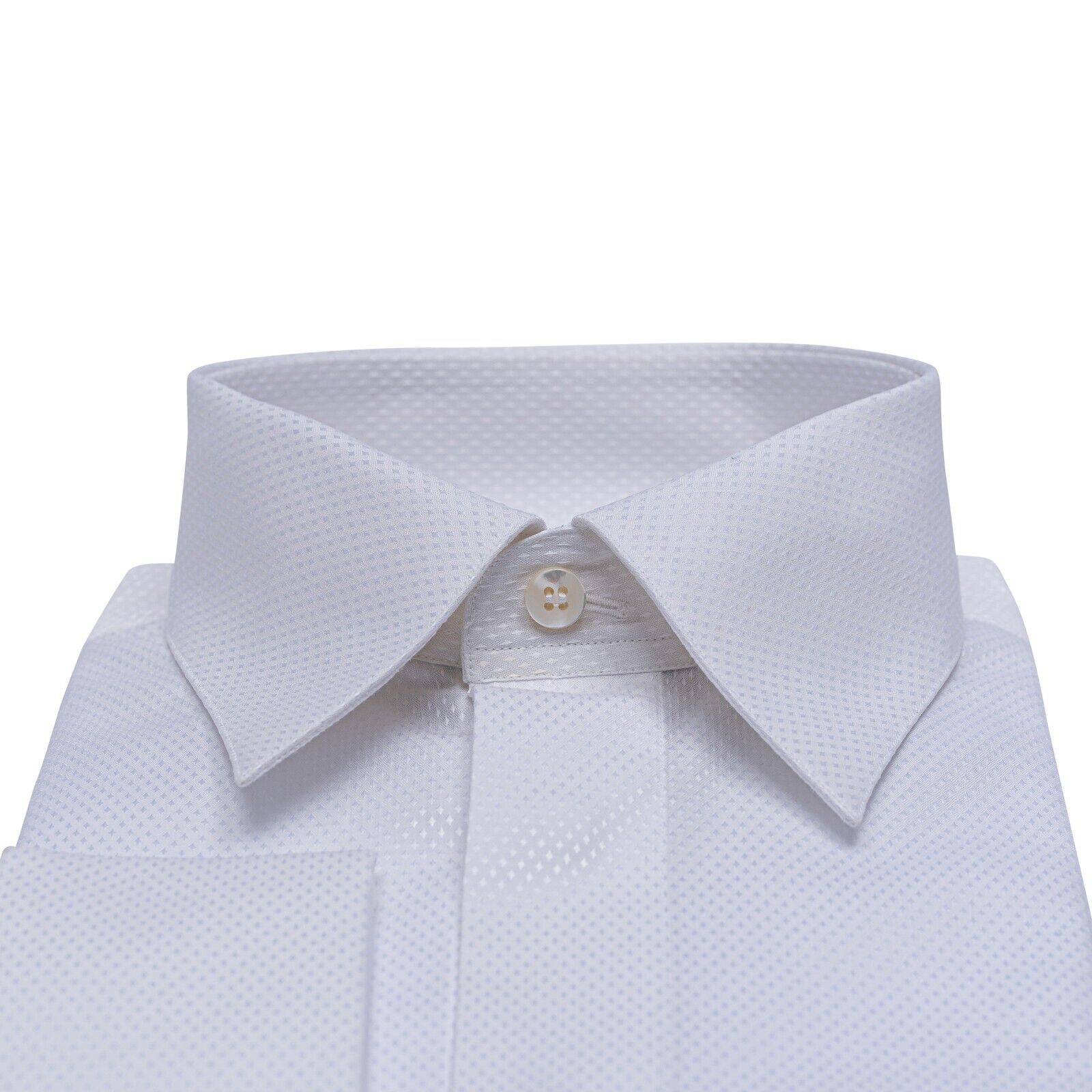 690$ ITALIAN LUXURY GERLIN Shirt White Jacquard Cotton 5A ZILLI