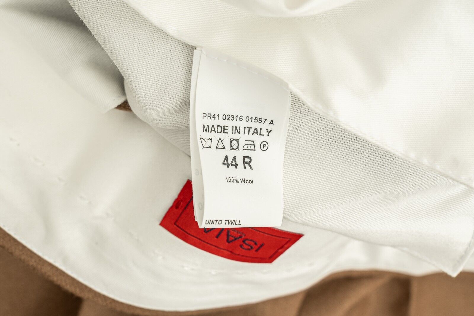1250$ ISAIA NAPOLI Camel Hand-Sewn Sartorial Dress Pant Stretch Wool Twill