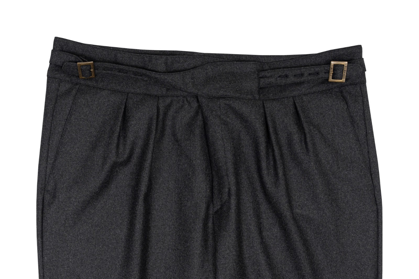 670$ RUBINACCI NAPOLI "Manny" Gray Flannel Wool High Rise Pant 40 US / 56 EU