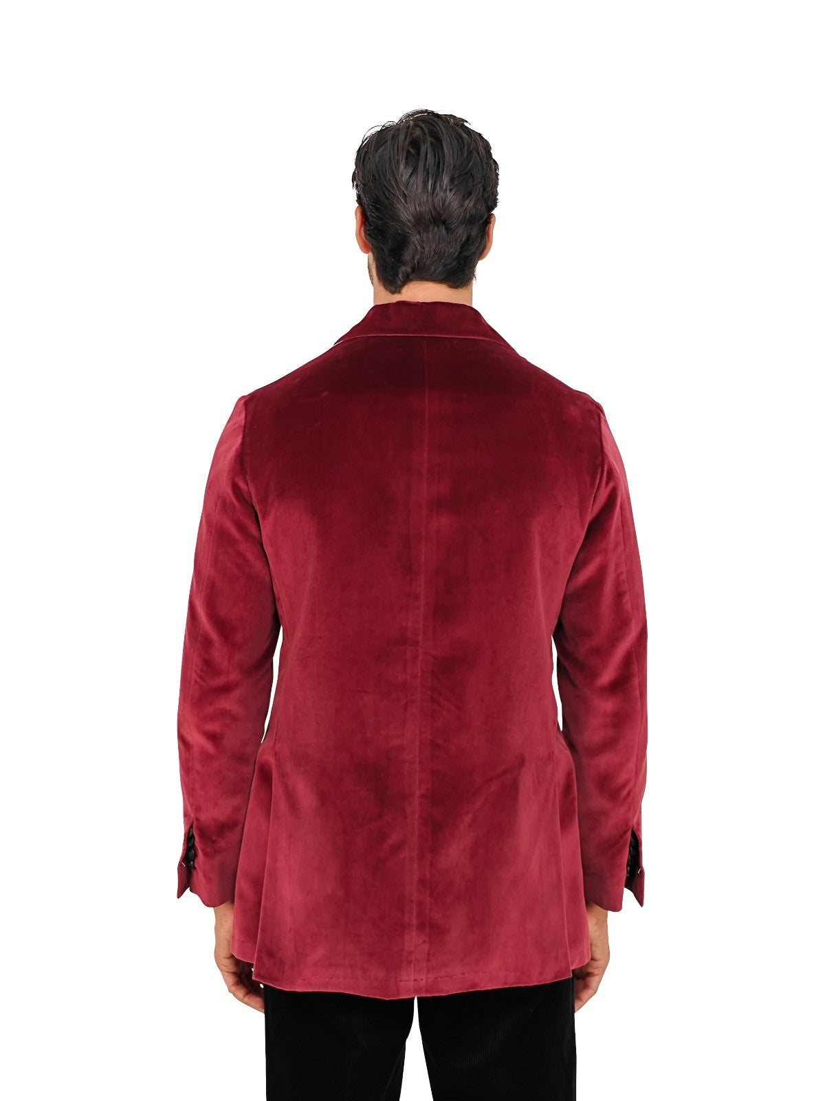 $1660 RUBINACCI NAPOLI Bordeaux 1 Buttons Jacket Velvet Cotton / Silk