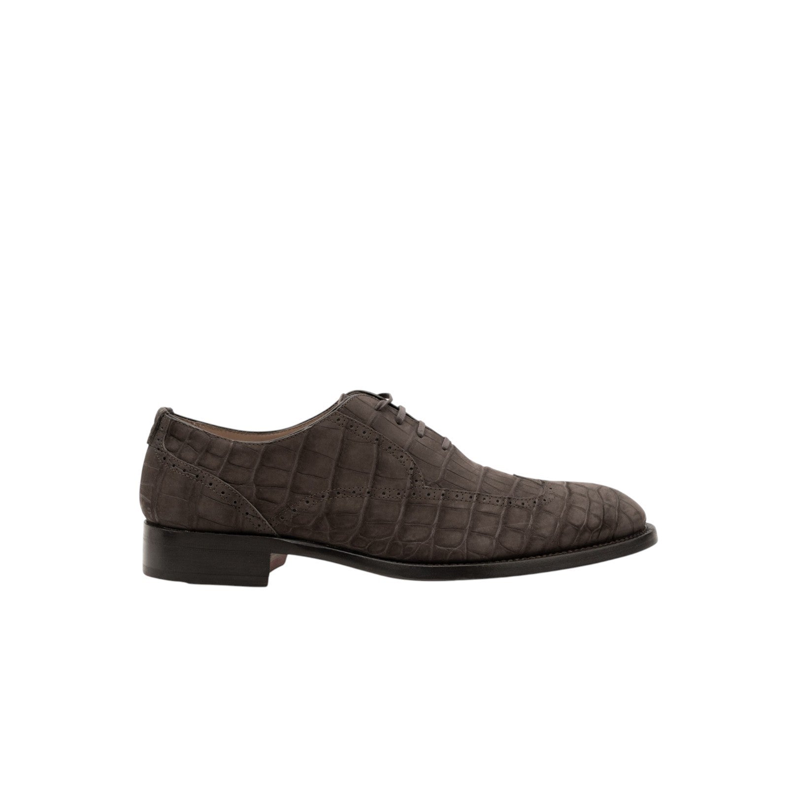 ISAIA NAPOLI Exclusive Alligator Nabuk Brown Oxford Shoes 9 UK / 10 US / 43 IT