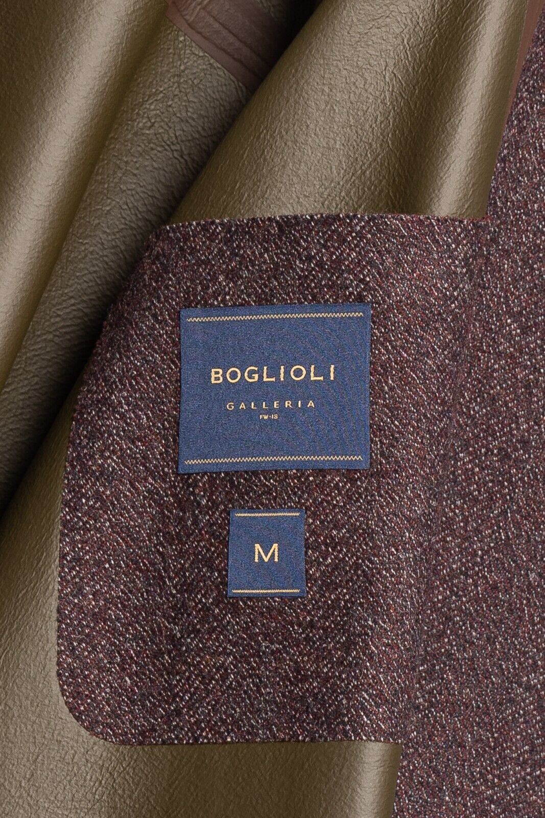 $1900 BOGLIOLI GALLERIA Burgundy Melange Trench Coat Wool Heat-Sealed Size M