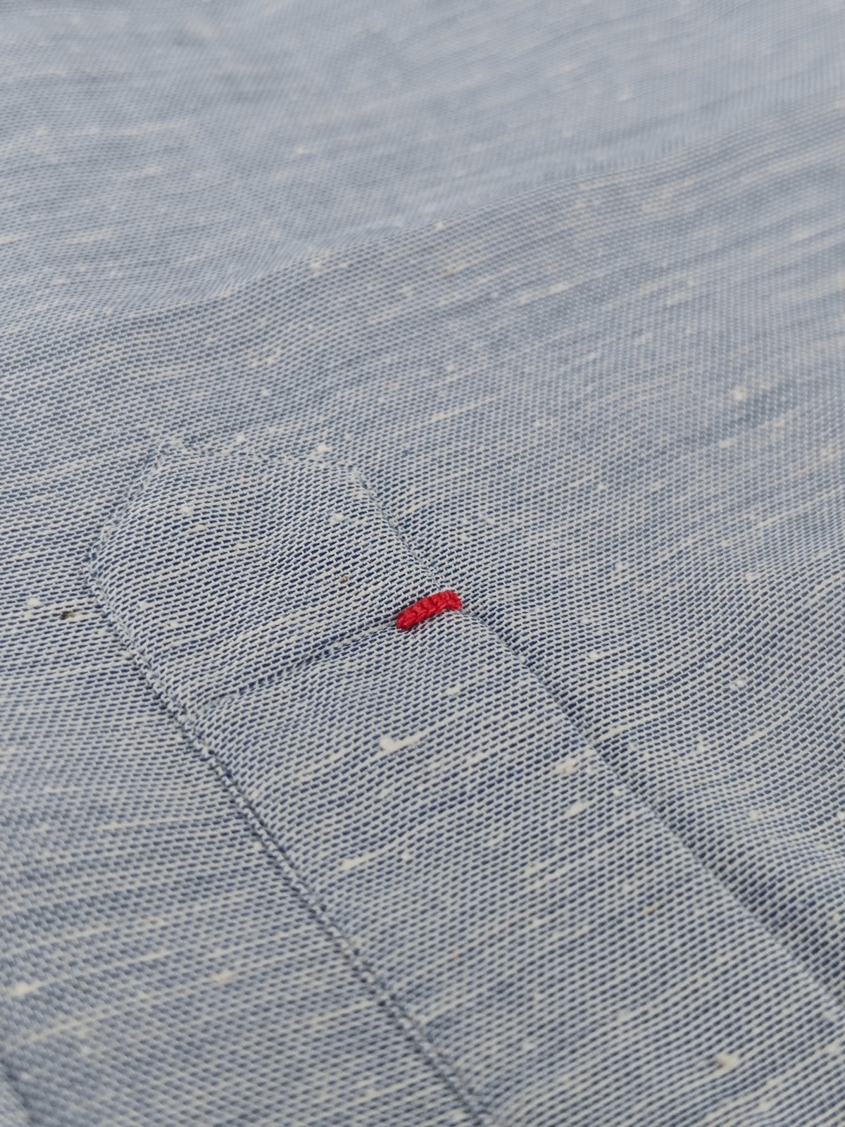 875$ ISAIA NAPOLI Blue Casual Western Shirt Pockets Hand-Sewn Cotton - Silk