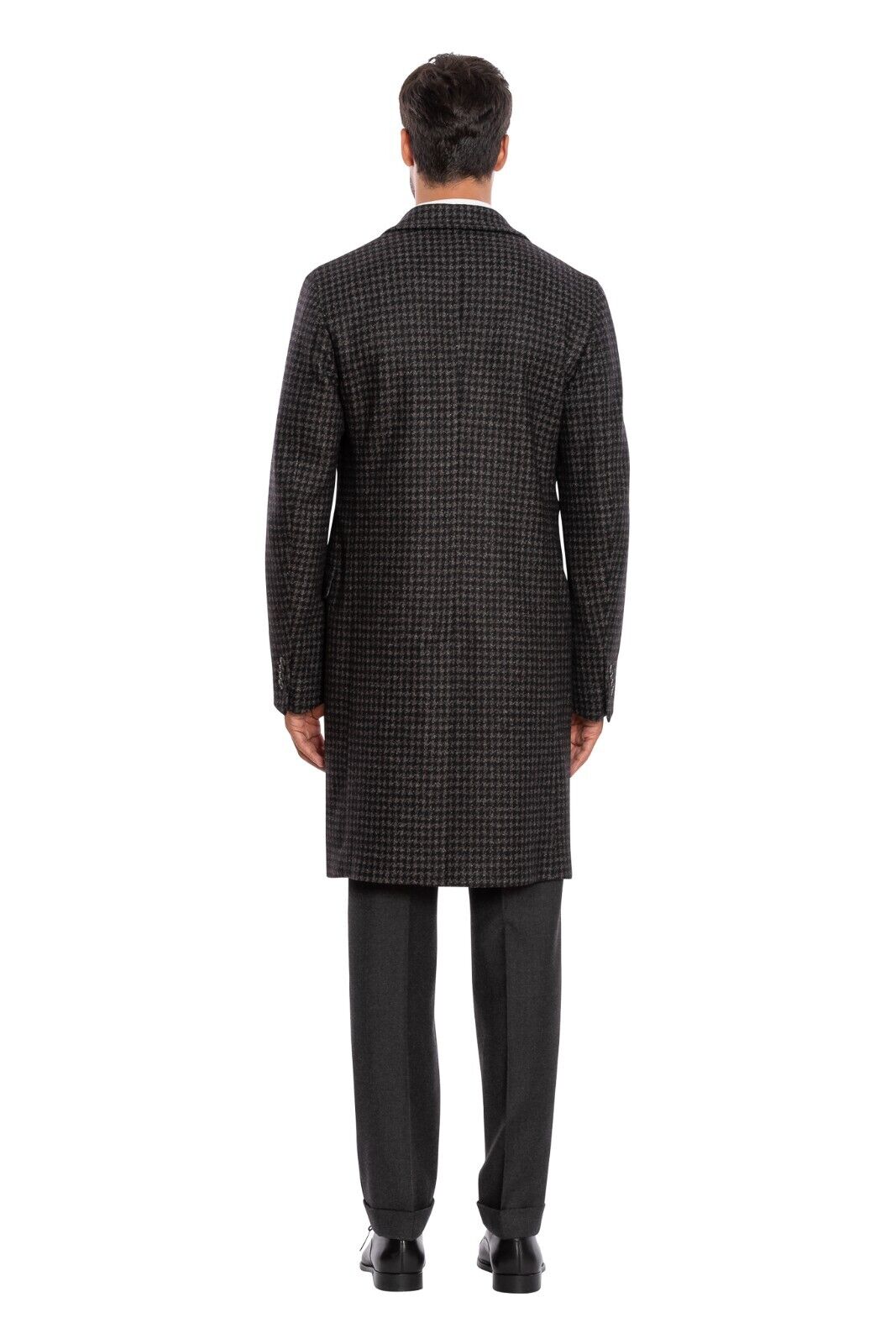 $2400 BOGLIOLI MILANO Grey Coat K.Jacket Houndstooth Heavy Wool 40 US / 50 EU