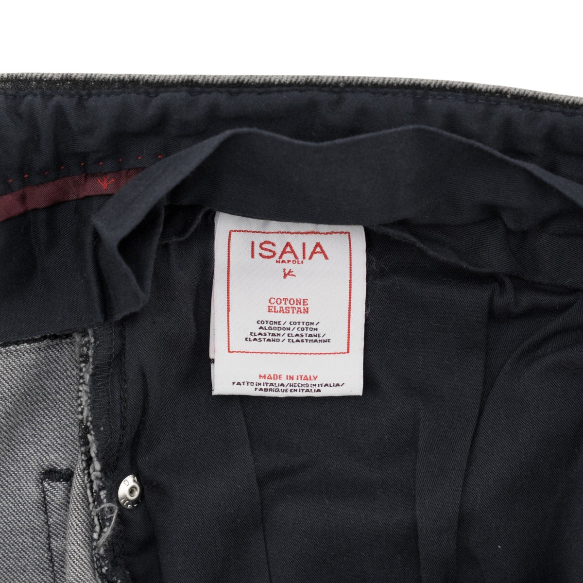 715$ ISAIA NAPOLI Gray Denim Jeans 5 Pockets Cotton Slim Fit 34 US / 50 IT