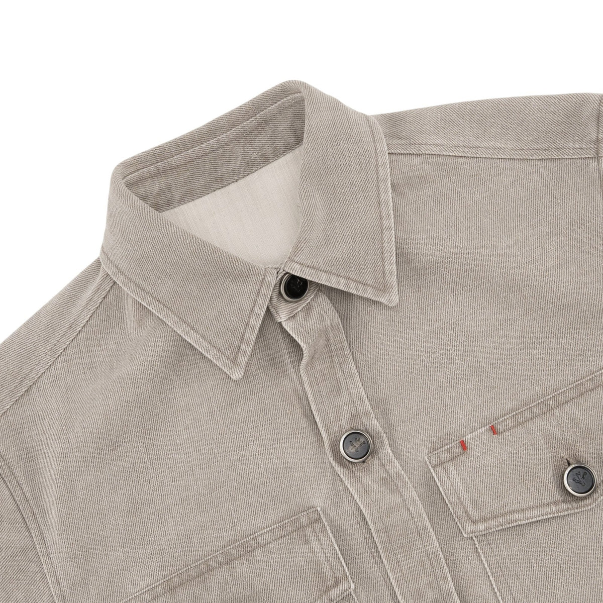 $1650 ISAIA NAPOLI Washed Sand / Beige Overshirt Jacket Denim Cotton Size S