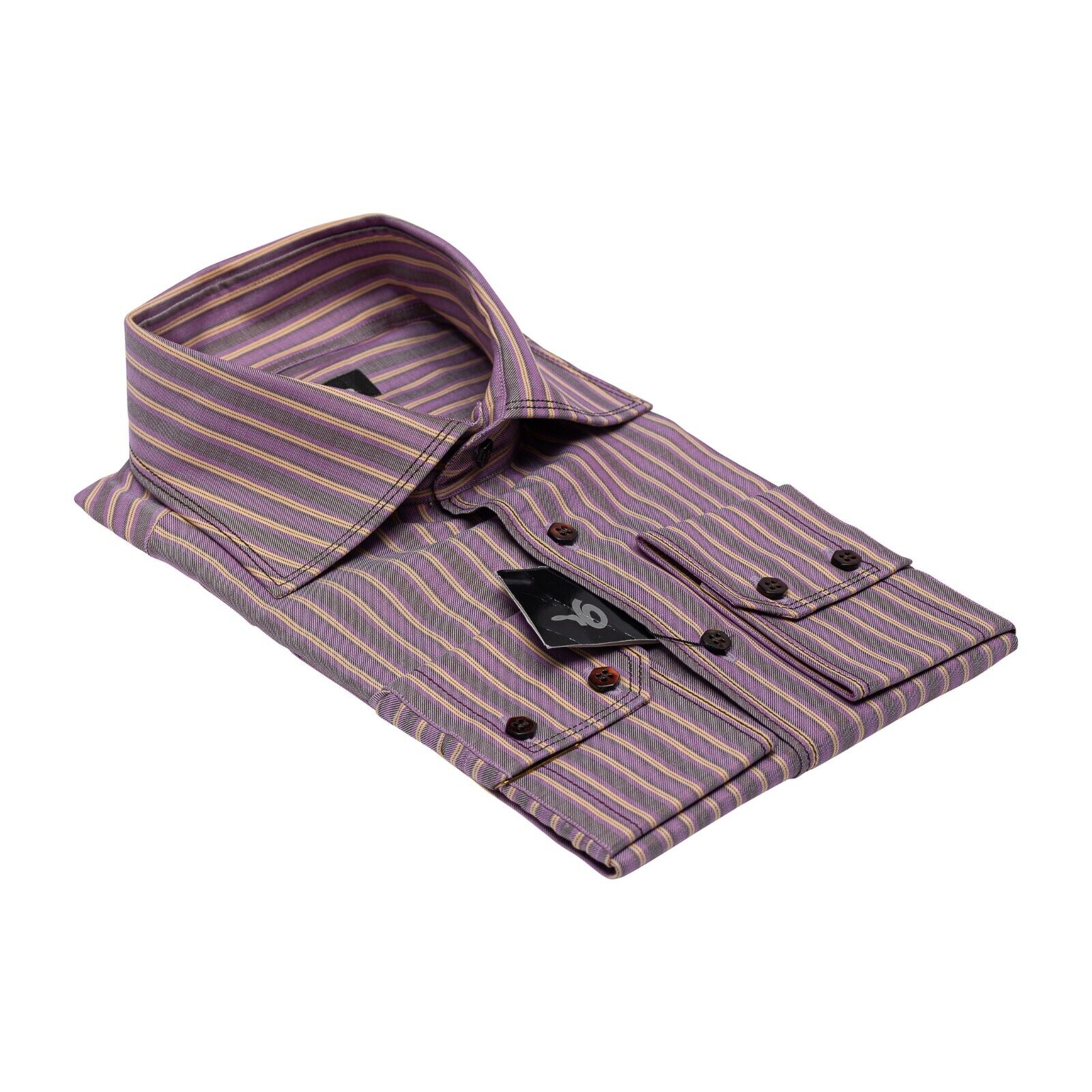 690$ ITALIAN LUXURY GERLIN Shirt Striped TWILL Cotton 16 - 41  9P BIJAN