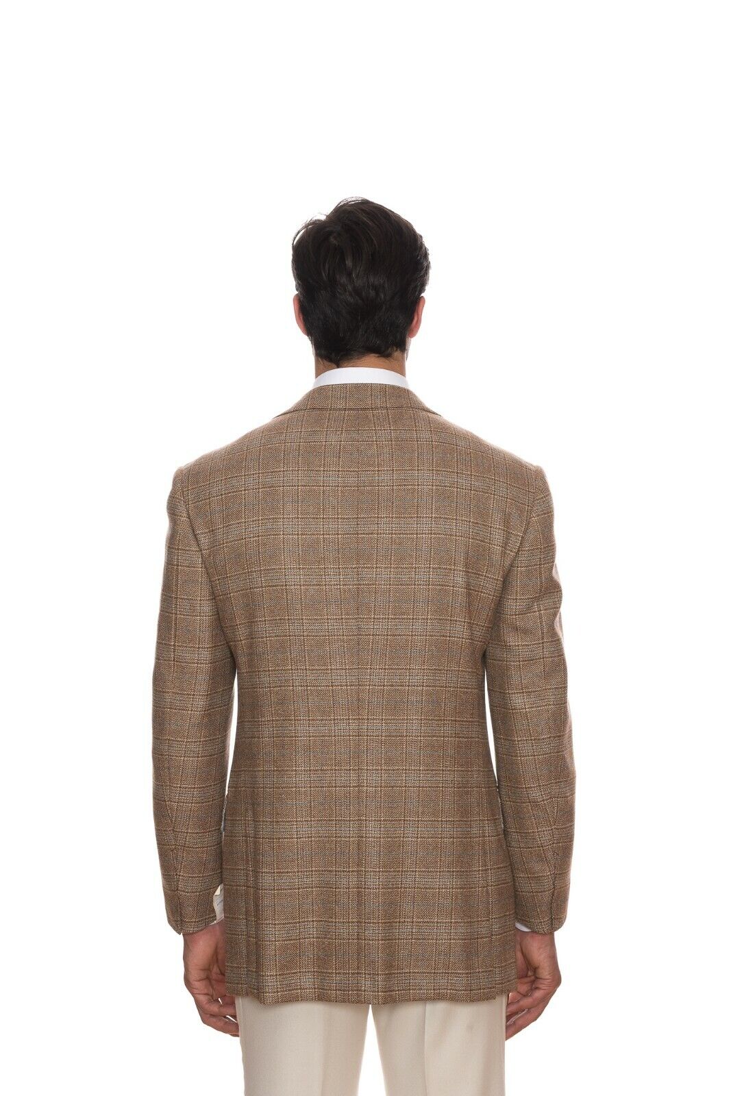 $2595 D'AVENZA Brown Orange Lambswool Cashmere Jacket Sewn in Italy 40 US 50 EU