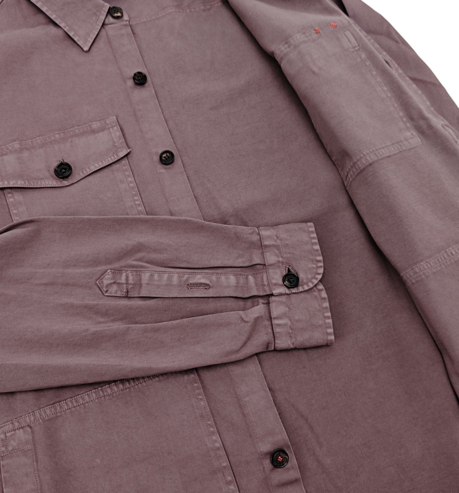 $1650 ISAIA NAPOLI "Comfort" Plum Hand-Sewn Overshirt Jacket Cotton - Silk