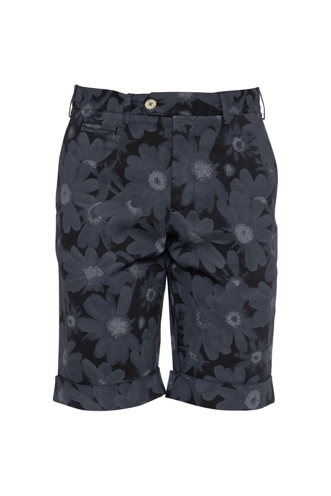 750$ ISAIA NAPOLI Floral Blue Short 5 Pocket Pant Cotton 34 US / 50 EU