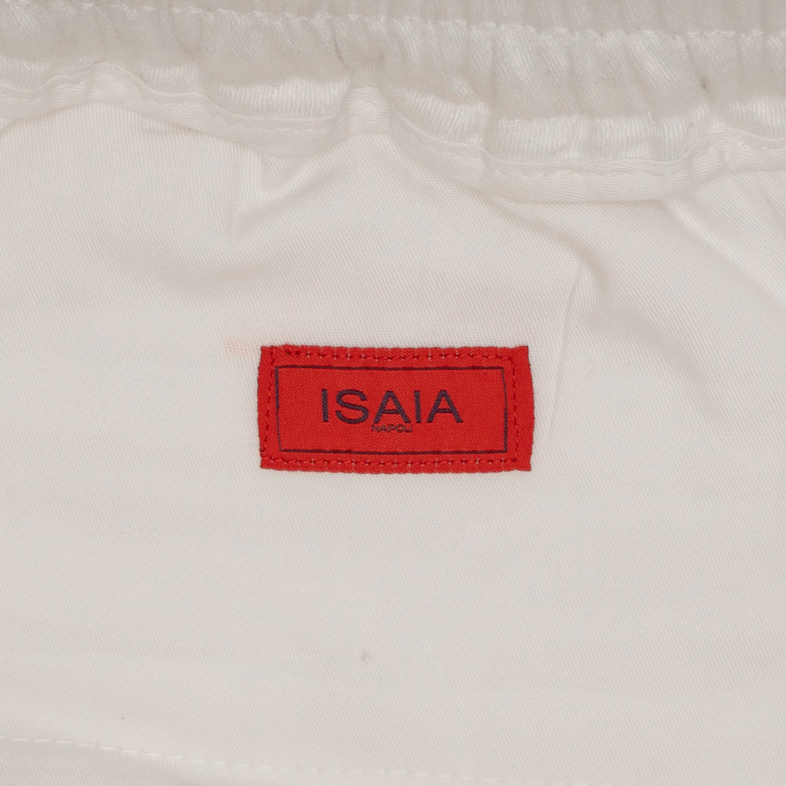 1250$ ISAIA NAPOLI White Drawstring Pant 100% Linen Relaxed Fit 32 US / 48 EU