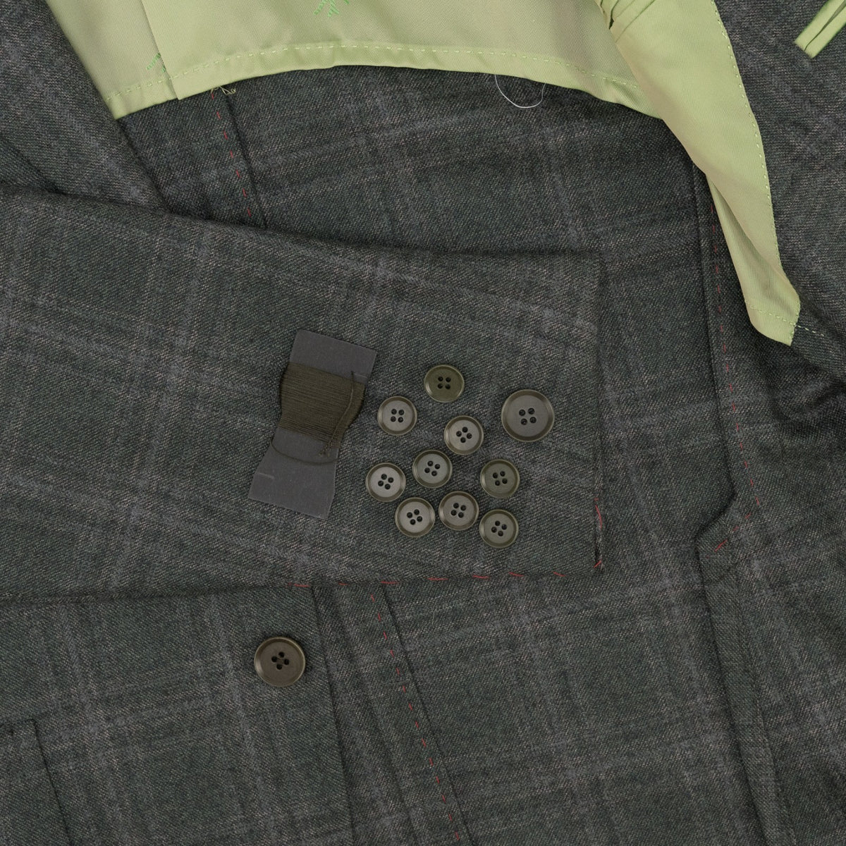 $6600 ISAIA NAPOLI "Capri" Green Suit Soft Wool Plaids 38 US / 48 EU 7R