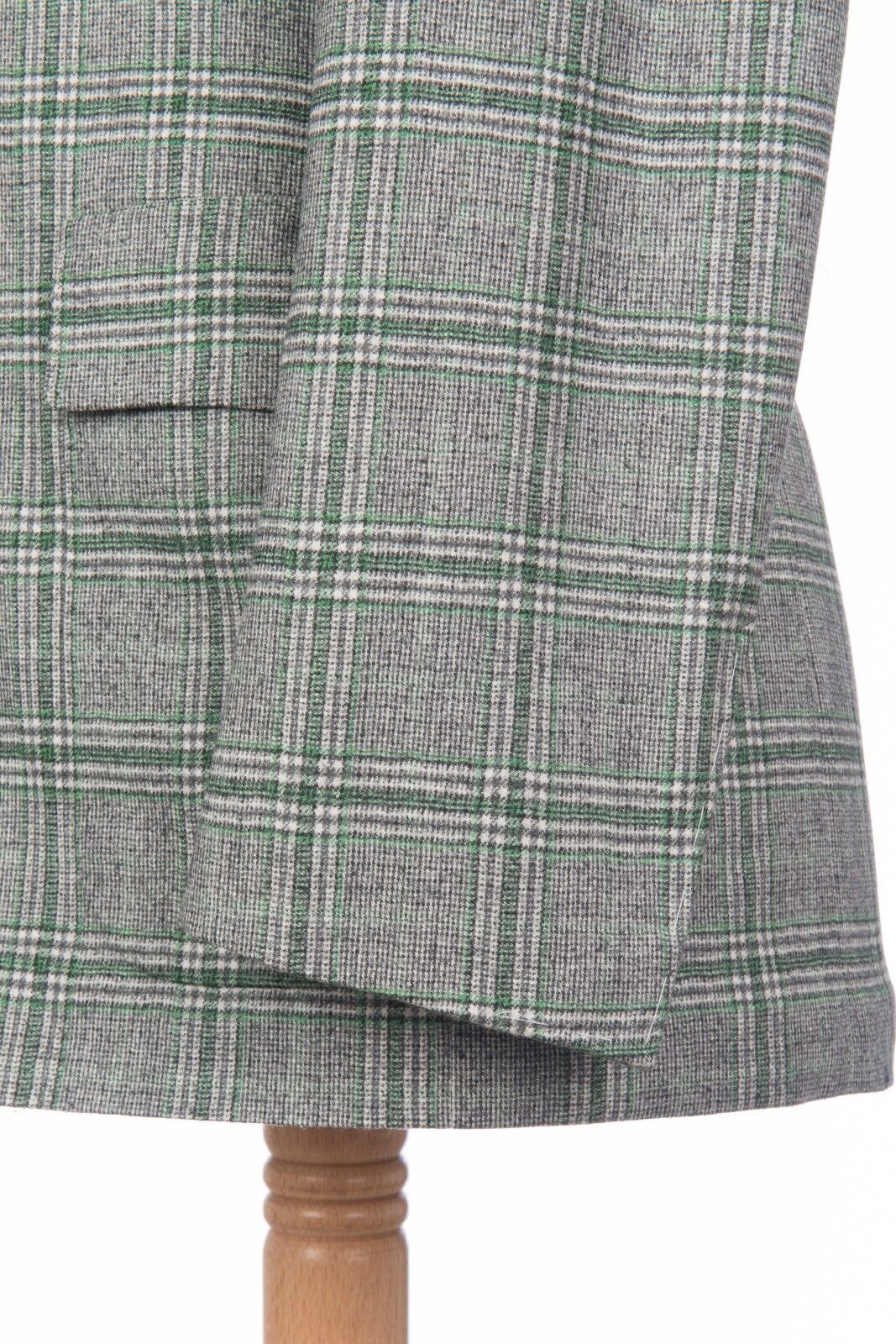 $2395 D'AVENZA Gray Wool Cashmere Windowpane Jacket Sewn in Italy 40 US / 50 EU