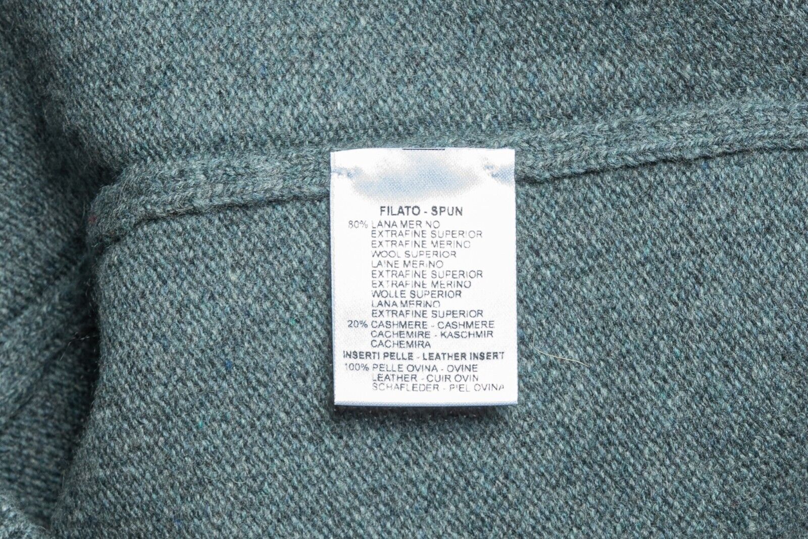 680$ DELLA CIANA CASHMERE Sweater Merinos Wool / Cashmere + Leather 40 US  50 EU