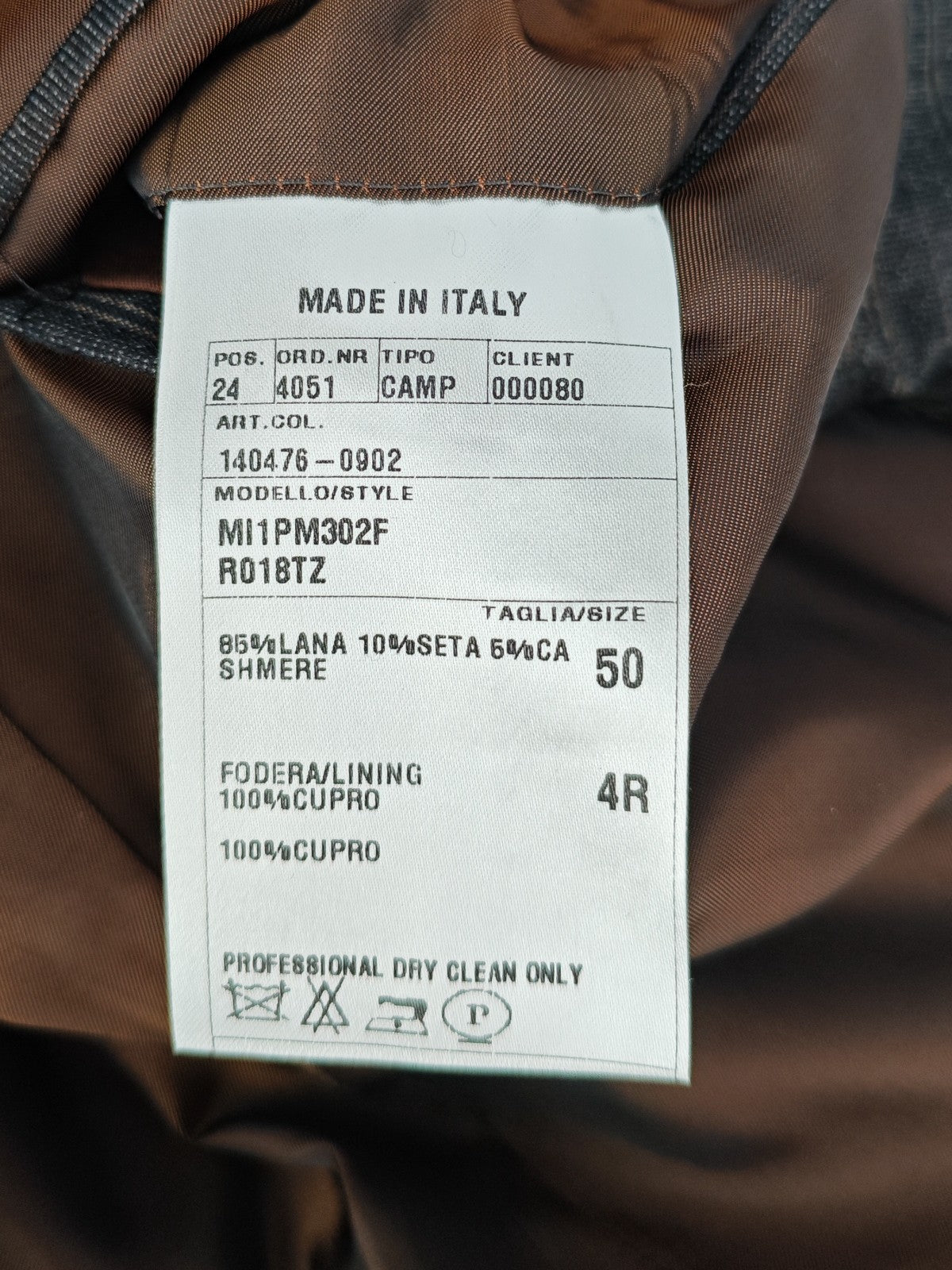 1800$ CARUSO Grey Pinstripe Suit Wool Silk Cashmere Made Italy 40 US / 50 IT