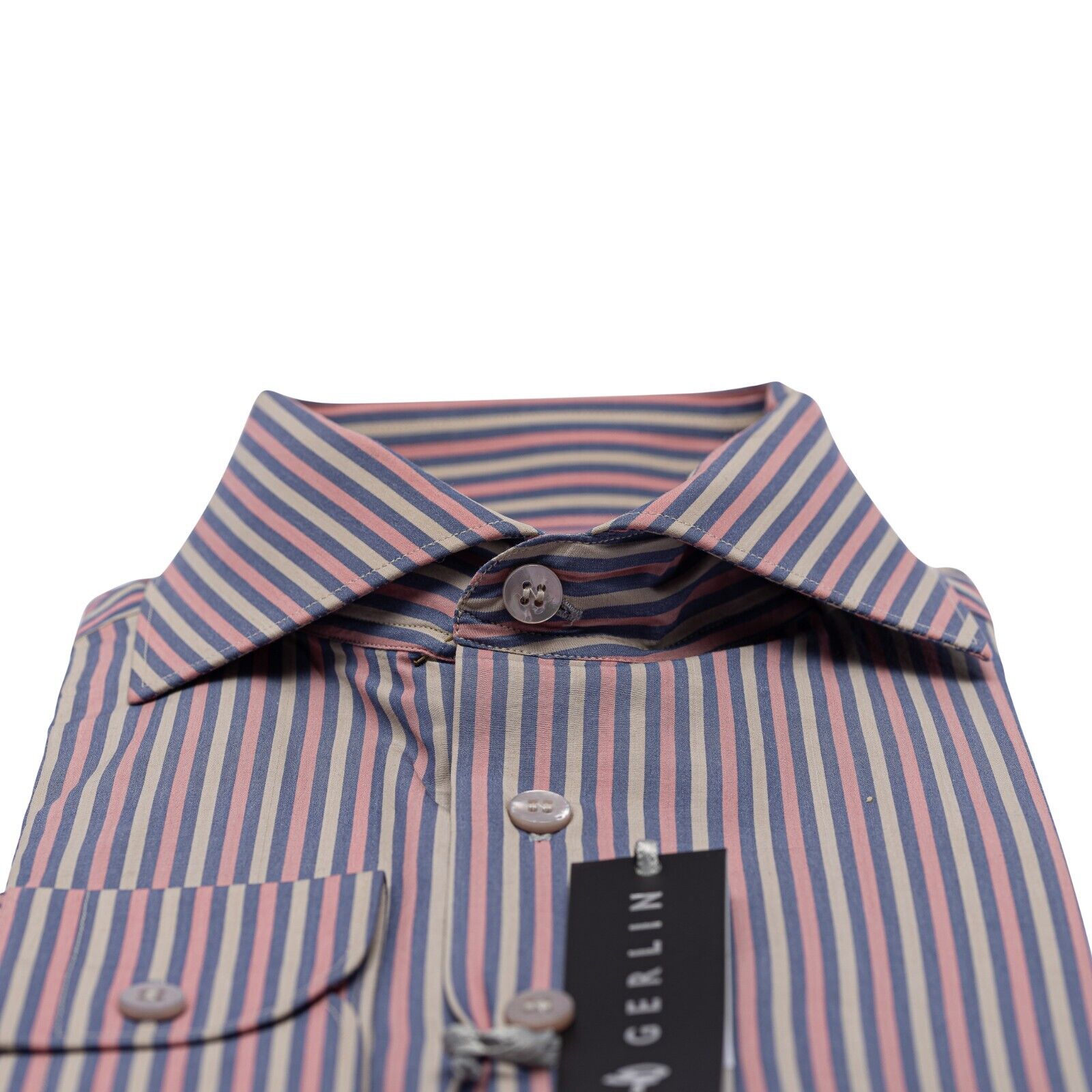 690$ ITALIAN LUXURY GERLIN Shirt Striped Cotton 16 - 41 3F BIJAN