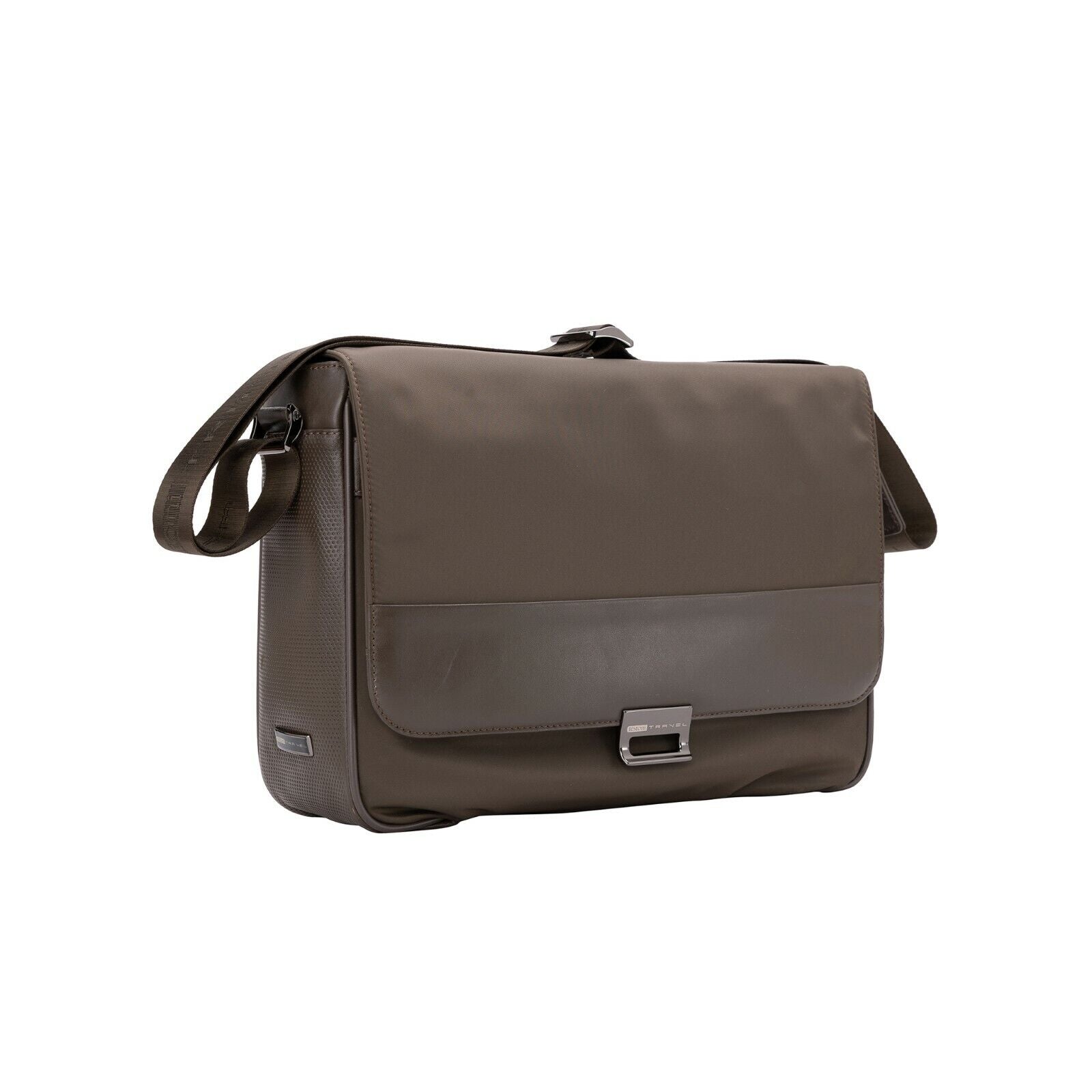 $860 Testoni TRAVEL Mud Hand Luggage Briefcase Calf + Fabric + Pc Case