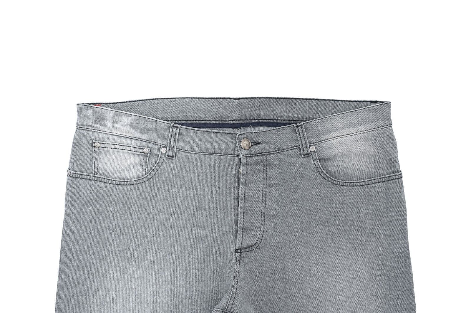 690$ ISAIA NAPOLI Gray Denim Jeans Pant Cotton 42 US / 58 EU Regular