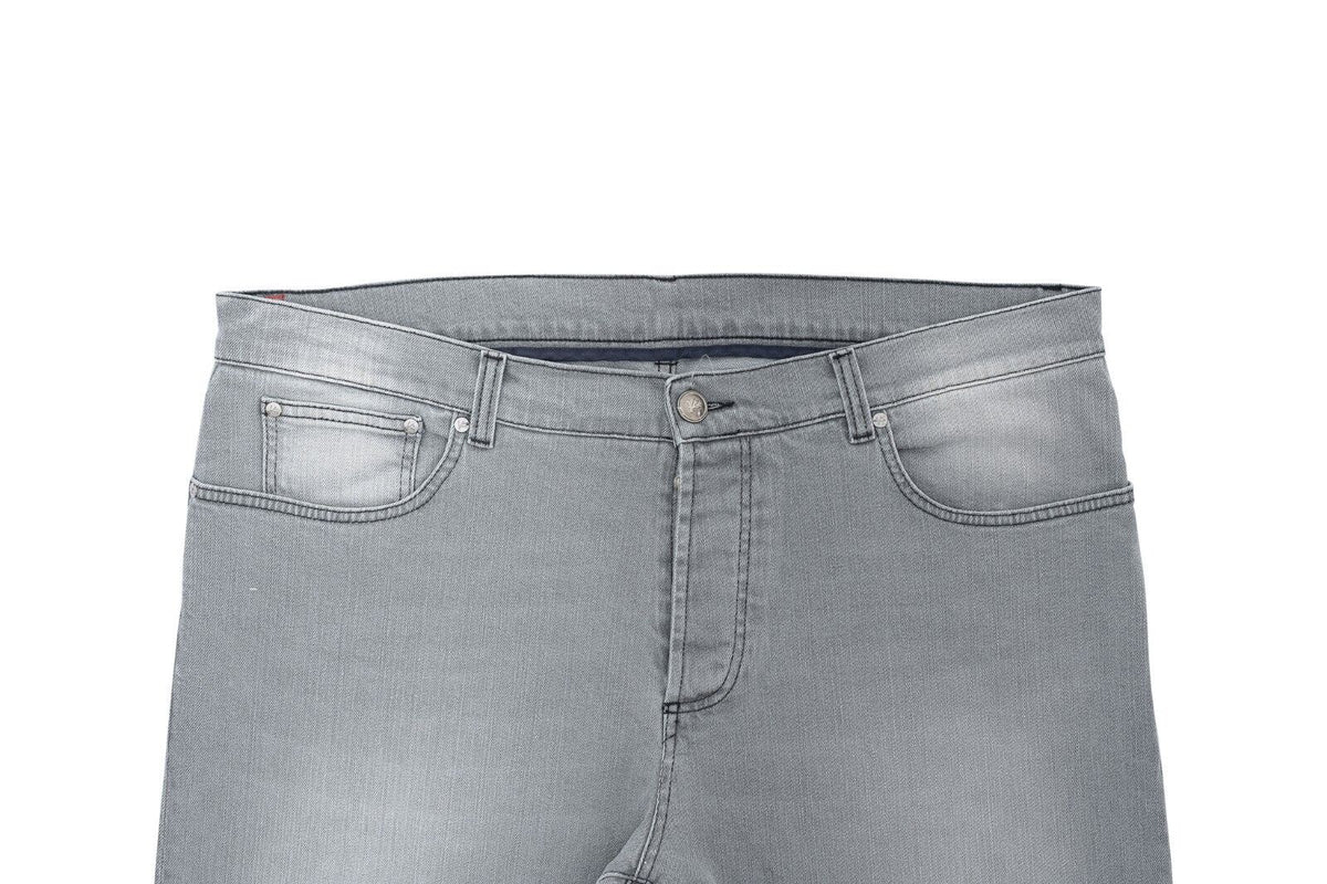 690$ ISAIA NAPOLI Gray Denim Jeans Pant Cotton 42 US / 58 EU Regular