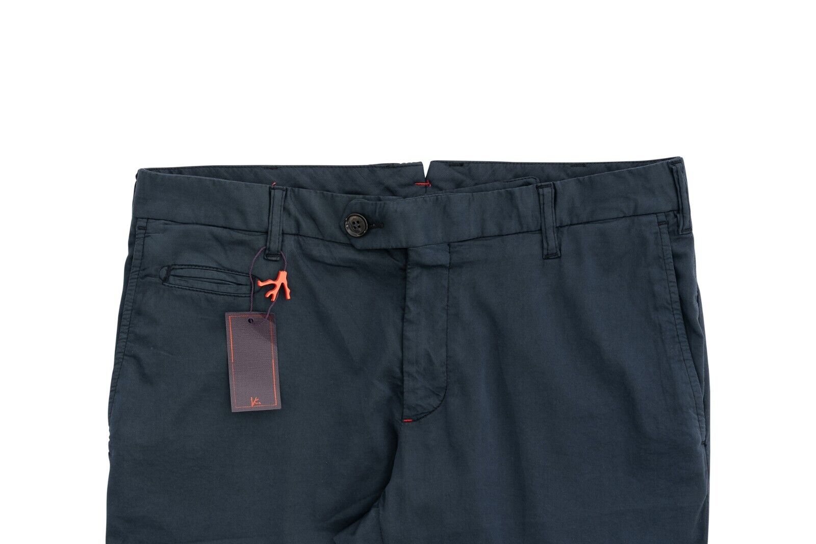 690$ ISAIA NAPOLI Blue Chino Trousers Pant Cotton Silk 30 US / 46 EU Slim Fit