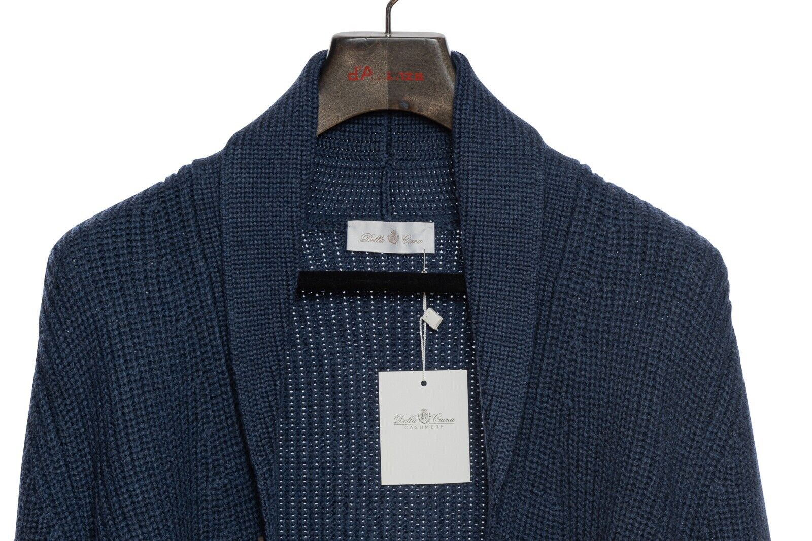 800$ DELLA CIANA CASHMERE Thick Sweater Cardigan Wool Merinos Blue 40 US / 50 EU