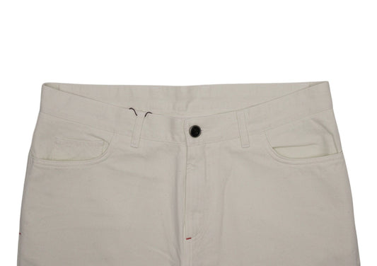690$ ISAIA NAPOLI Ivory Denim Jeans 5 Pockets Cotton Slim 36 US / 52 EU