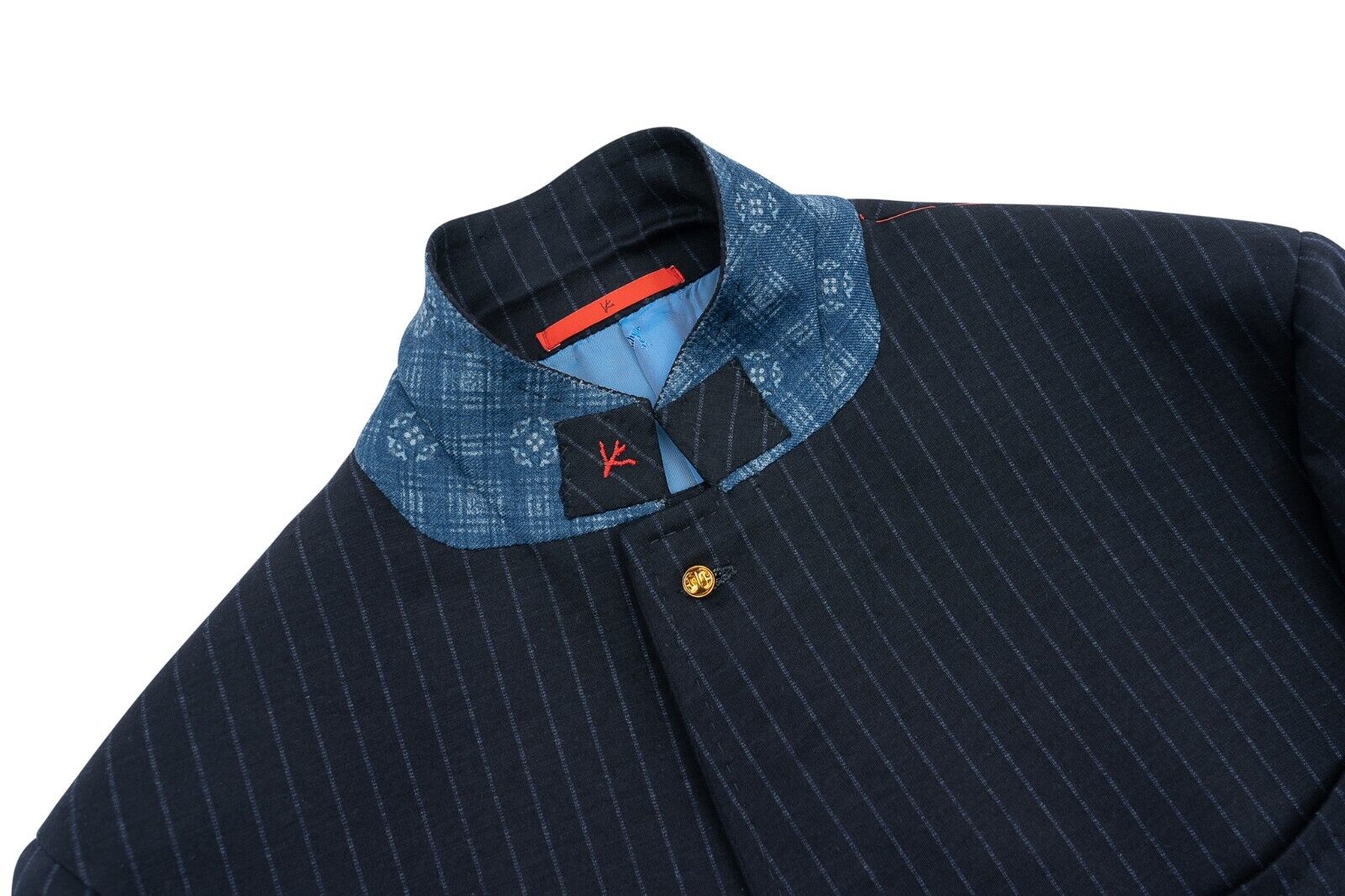 $4200 ISAIA NAPOLI Blue Striped Blazer Sport Coat Jersey Wool 50 US / 60 EU 7R