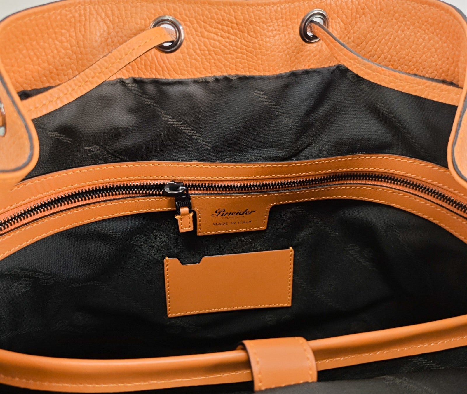 1750$ PINEIDER FIRENZE 1774 Grained Leather Backpack Orange – Italian Luxury