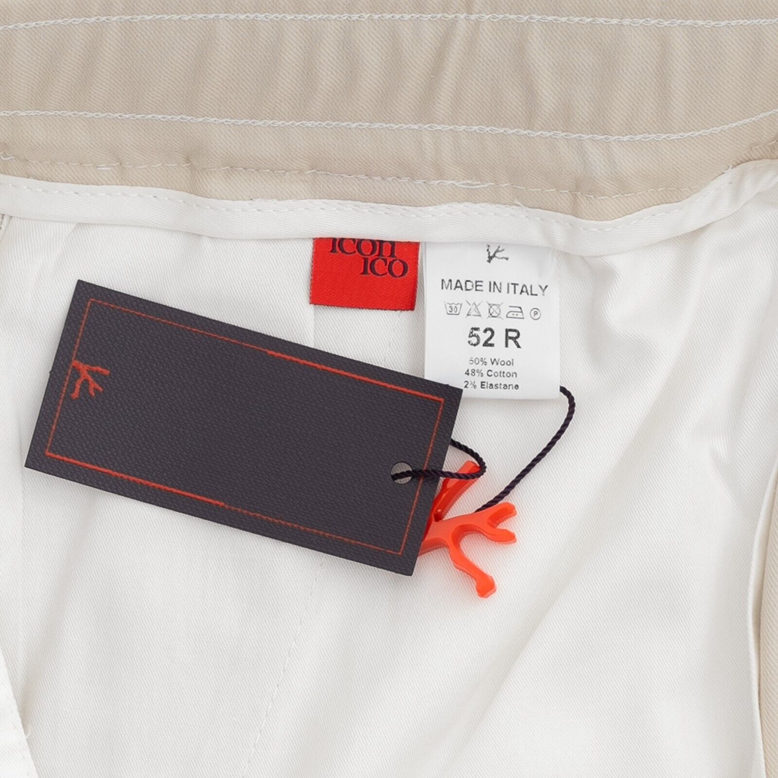 1100$ ISAIA NAPOLI Ivory Drawstring Trousers Sport Pant Wool / Cotton
