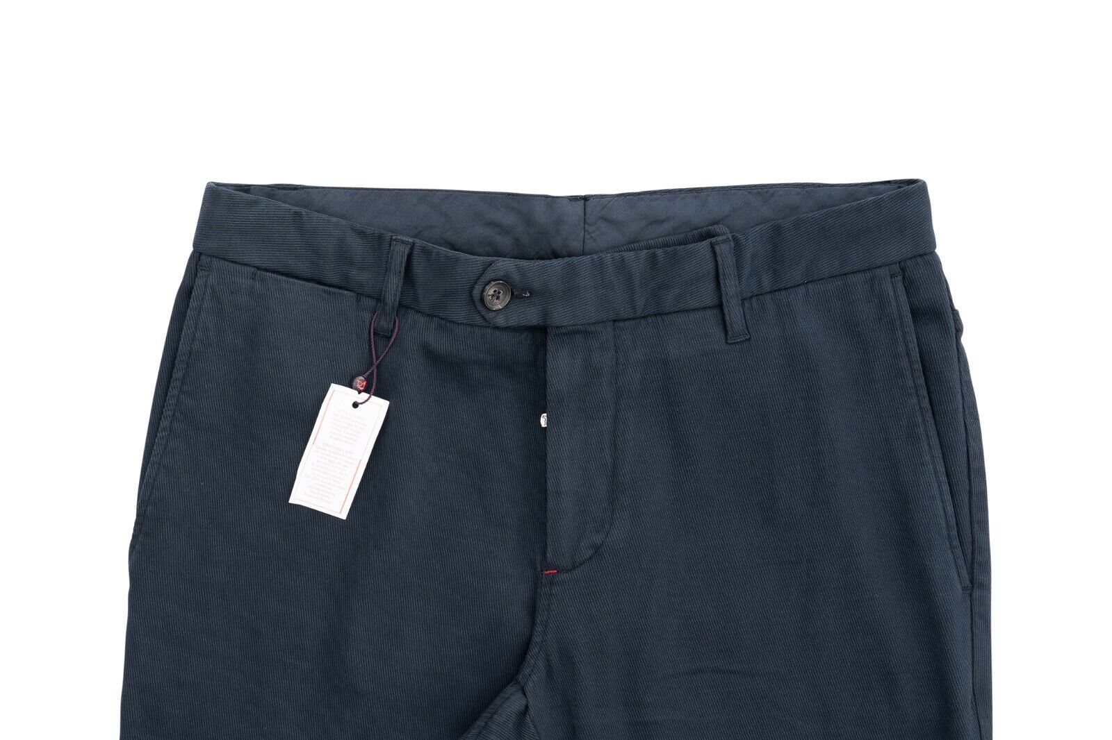 690$ ISAIA NAPOLI Blue Chino Trousers Pant Cotton Cashmere 32 US 48 EU Regular