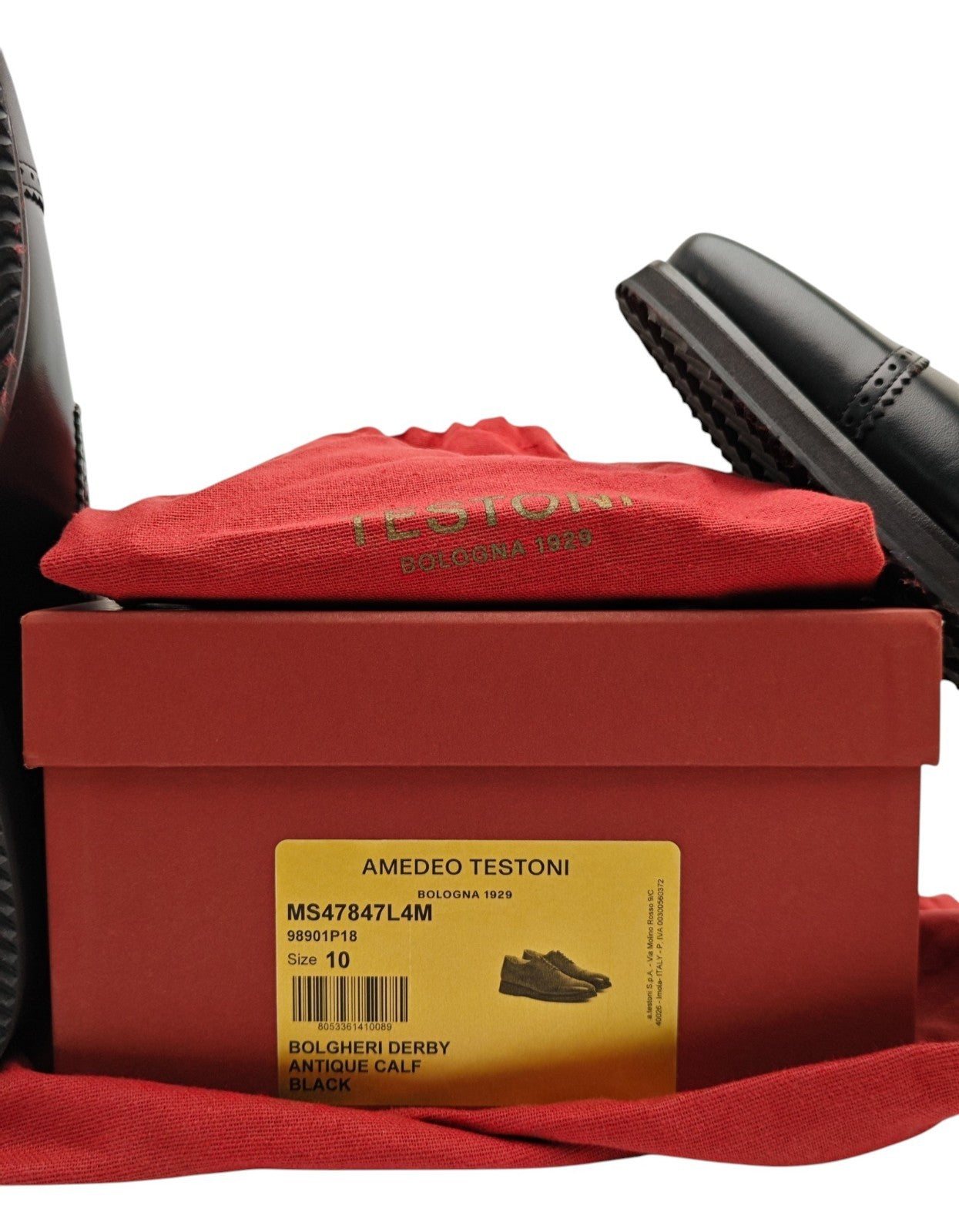 $1350 TESTONI BOLOGNA "Bolgheri" Derby Shoes Black Antique Calf