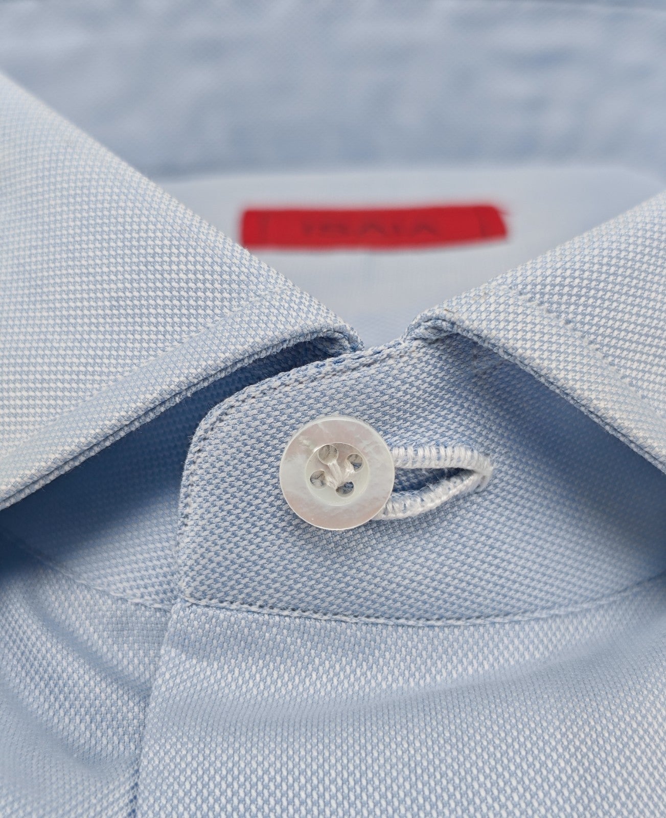 780$ ISAIA NAPOLI "Mix" Dress Shirt Blue Solid Oxford Cotton 15.5 - 39