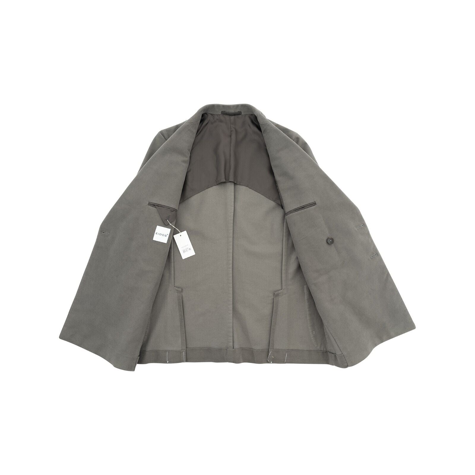 $1100 EIDOS by ISAIA NAPOLI Gray Sport Coat Jacket Cotton Moleskin 38 US / 48 EU