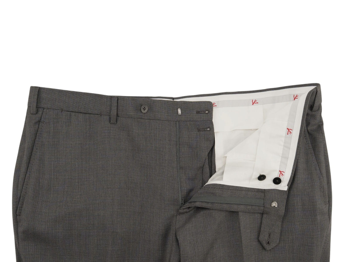 $6850 ISAIA NAPOLI "Capri" Gray Suit Hand-Sewn Fine Wool Birdseye