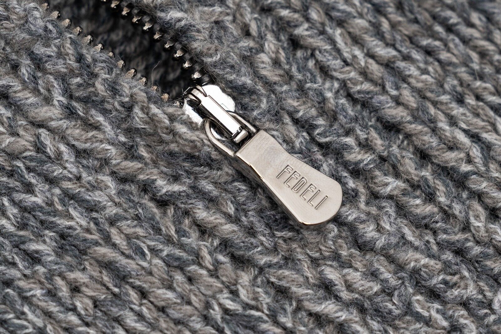 $2000 FEDELI "Favonio" Gray Cardigan Sweater Zip 100% Cashmere 40 US / 50 EU