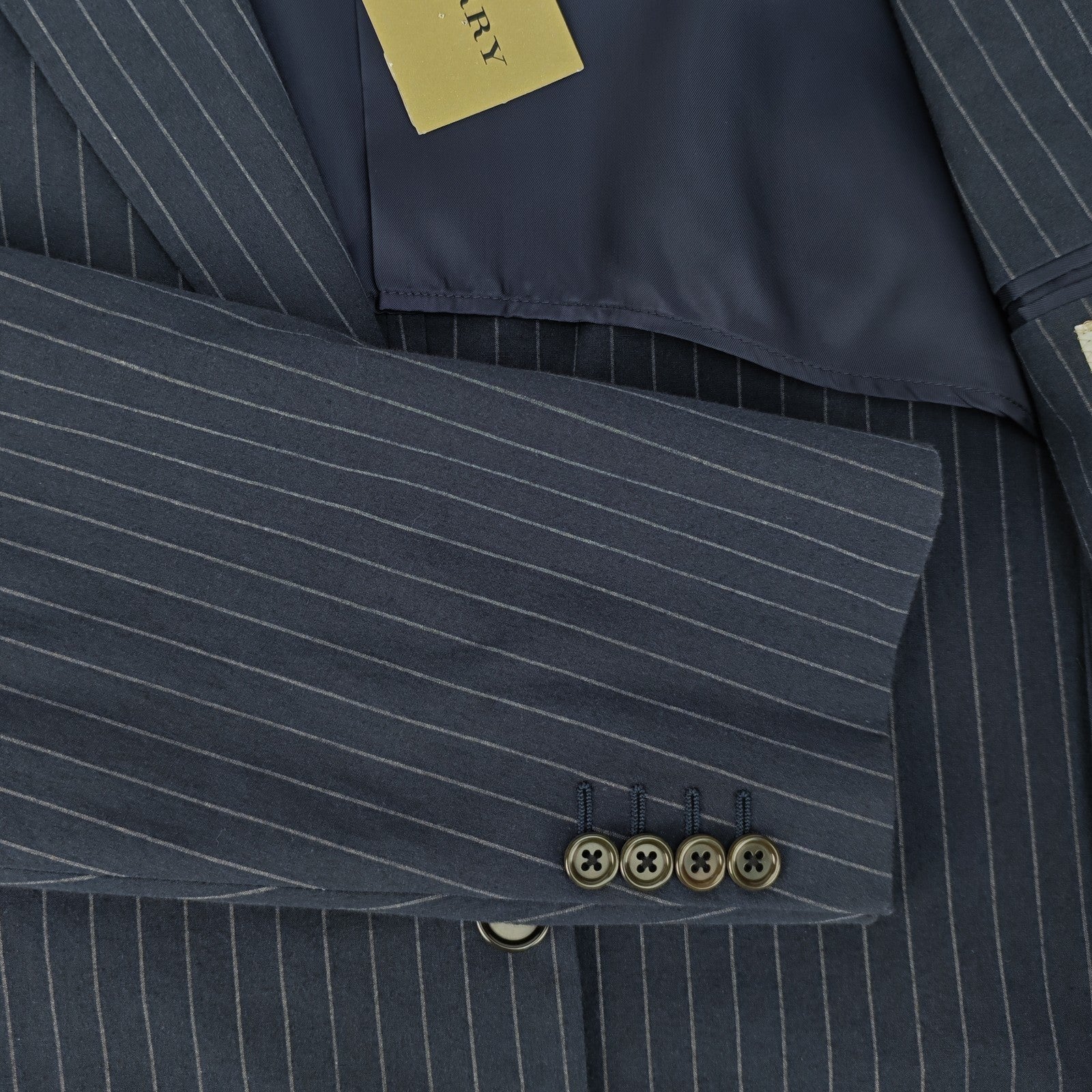 1600$ BURBERRY LONDON Navy Pinstripe Suit Wool Made Italy 42 US / 52 IT