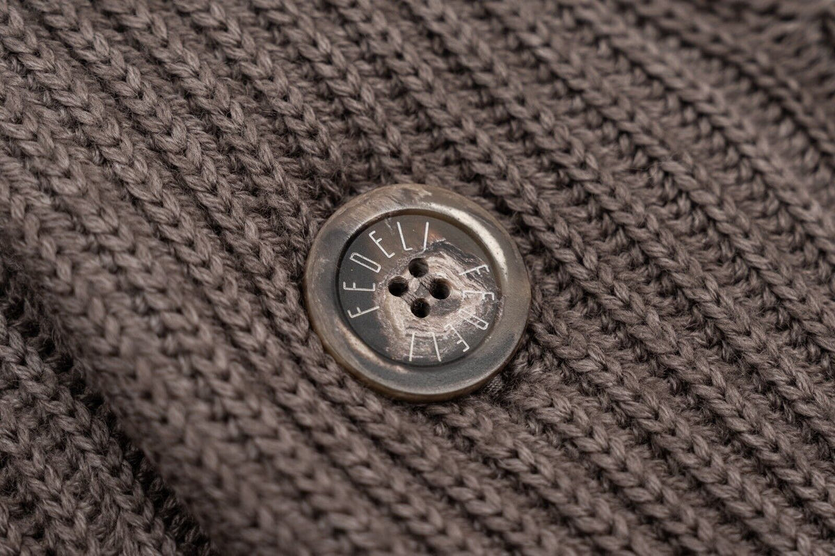 $1900 FEDELI "Terminillo" Taupe Jacket Cardigan Thick Merinos Wool Shawl Collar