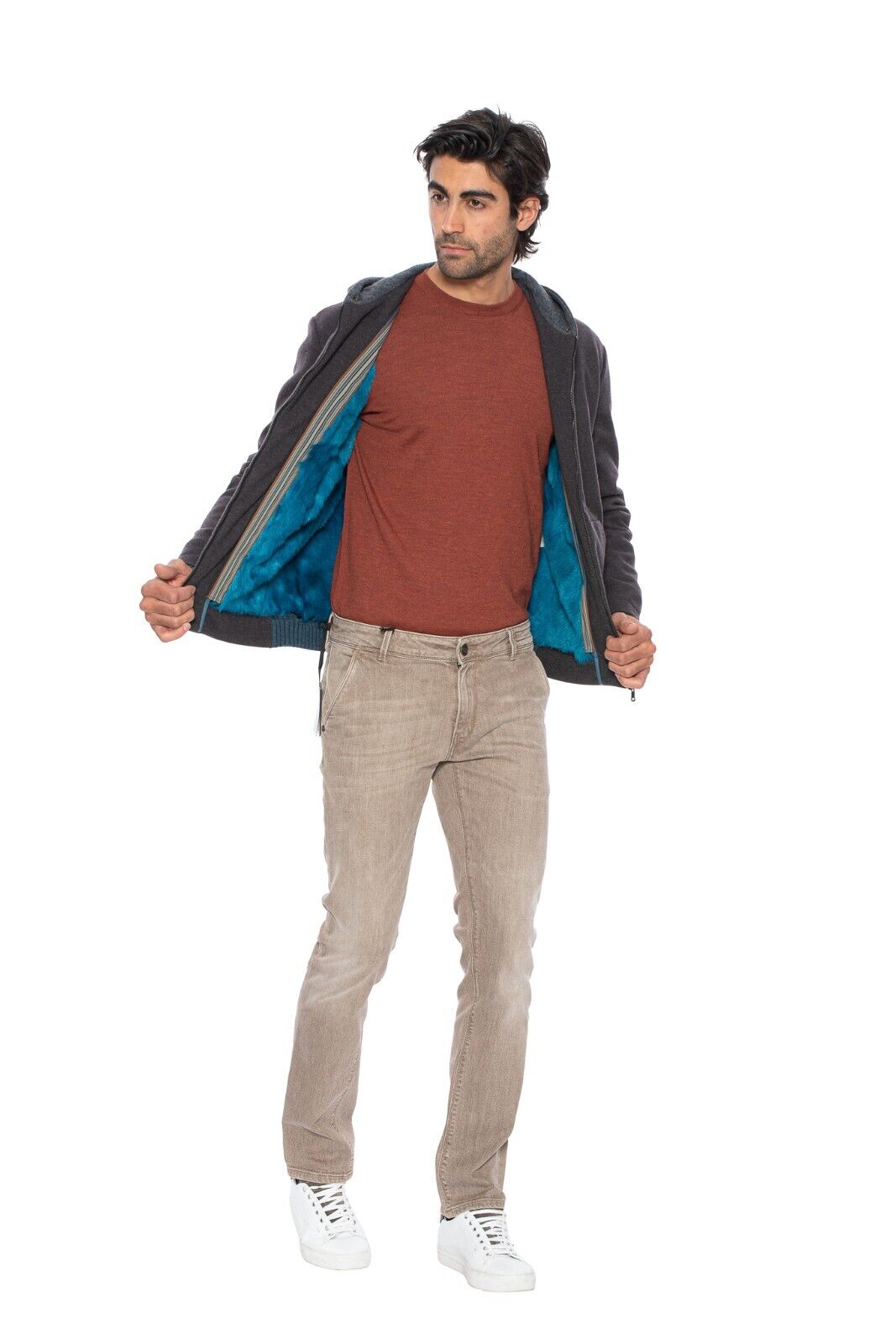 $6800 HETTABRETZ Bomber Coat Wool Cashmere Removable Kidskin Fur 40 US / 50 EU