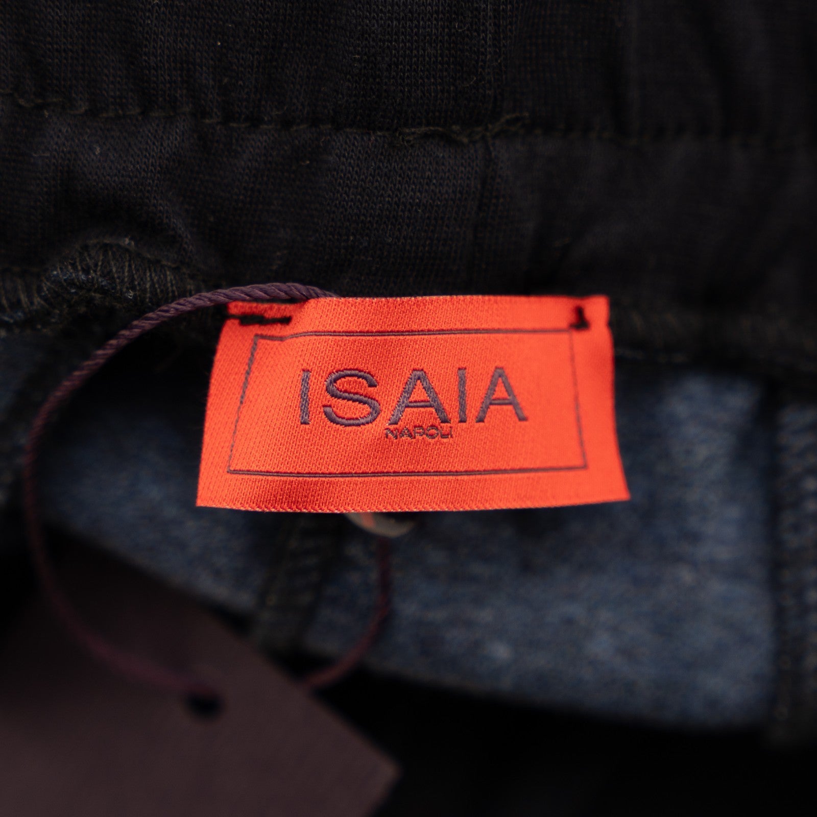1200$ ISAIA NAPOLI Blue Navy Drawstring Track Pant Jersey Cotton Size L